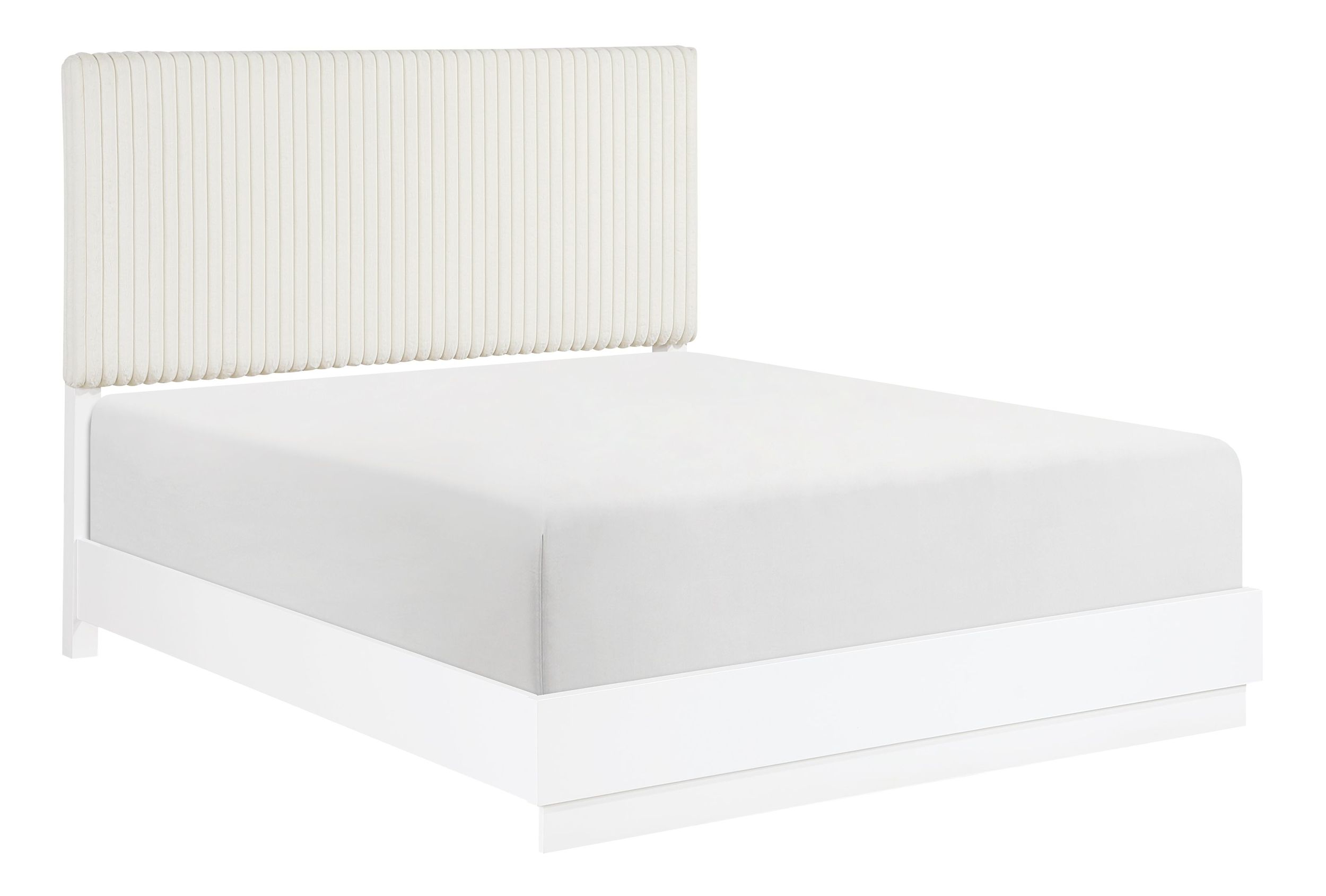 Linea Faux Fur/Wood Panel Bed