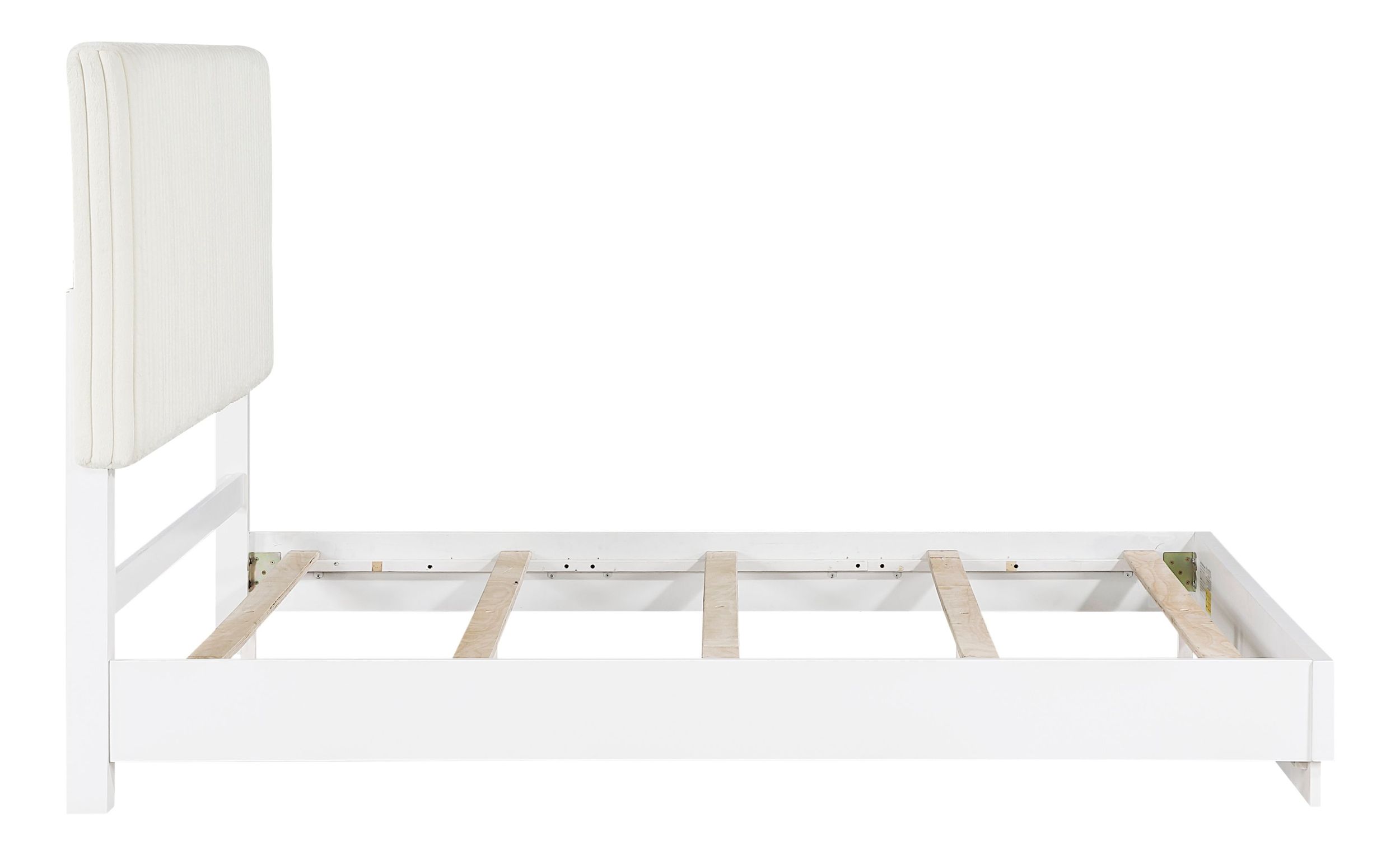 Linea Faux Fur/Wood California King Panel Bed