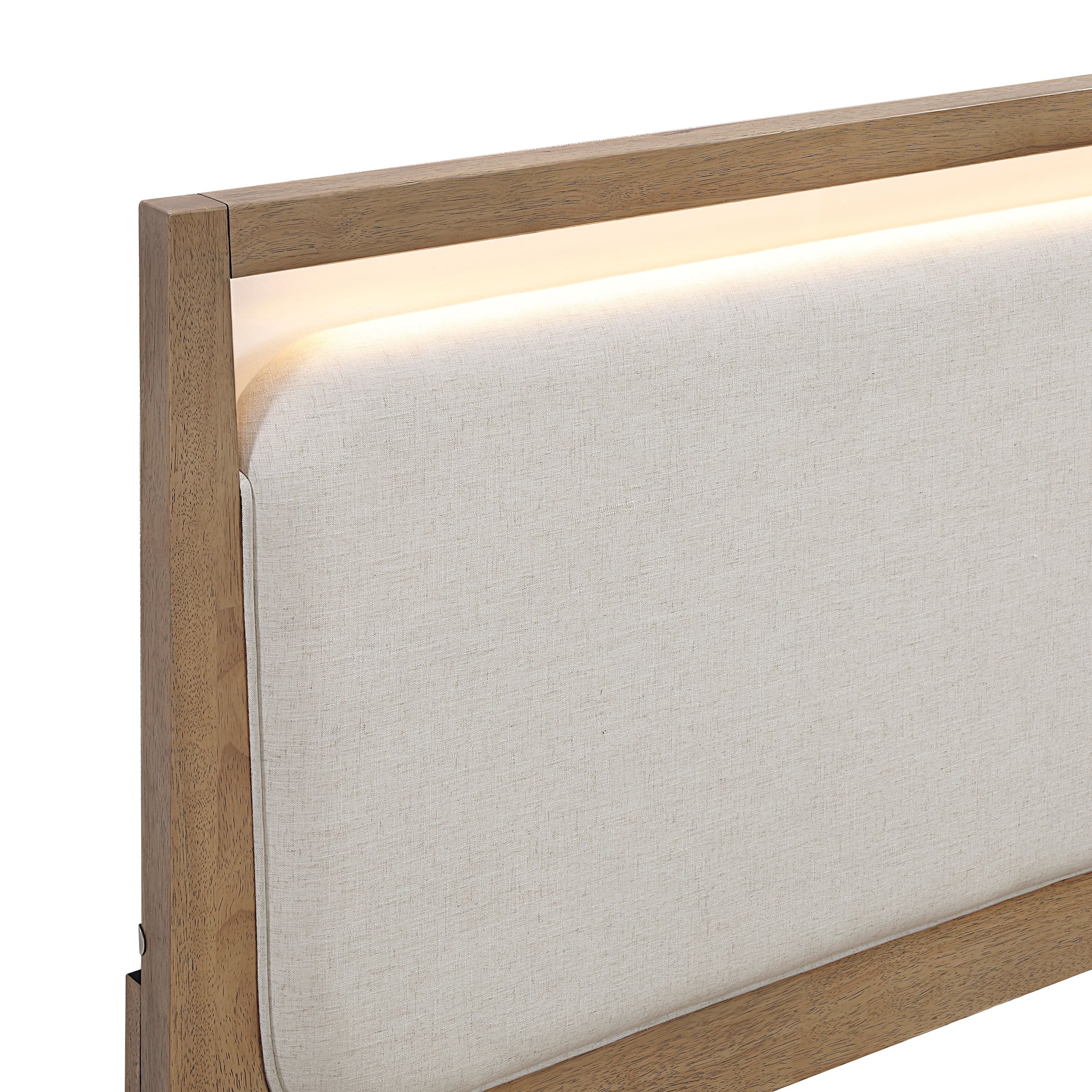 Riley Polyester/Wood Panel Bedroom Set with LED Lighting