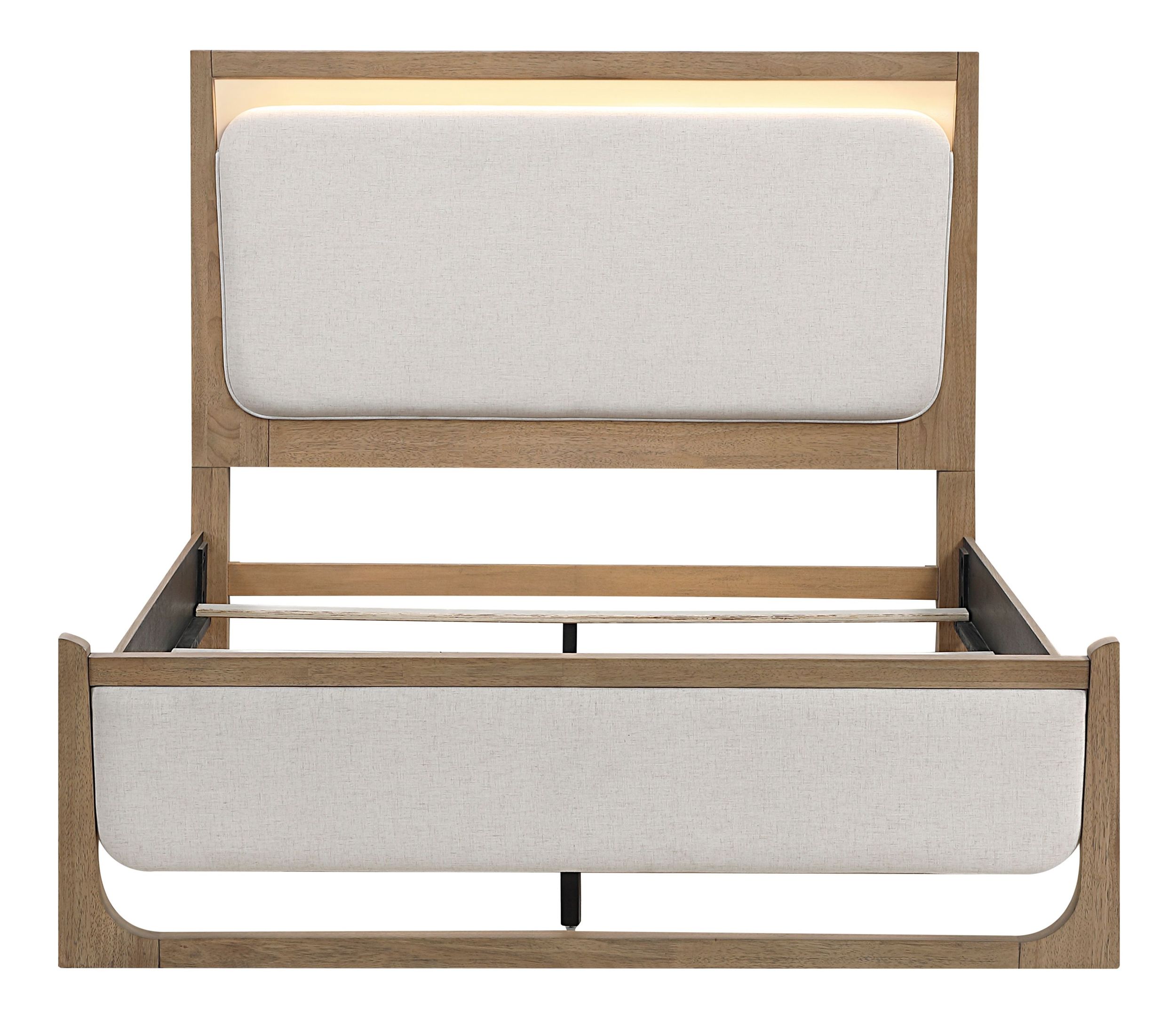 Riley Polyester/Wood Panel Bedroom Set with LED Lighting