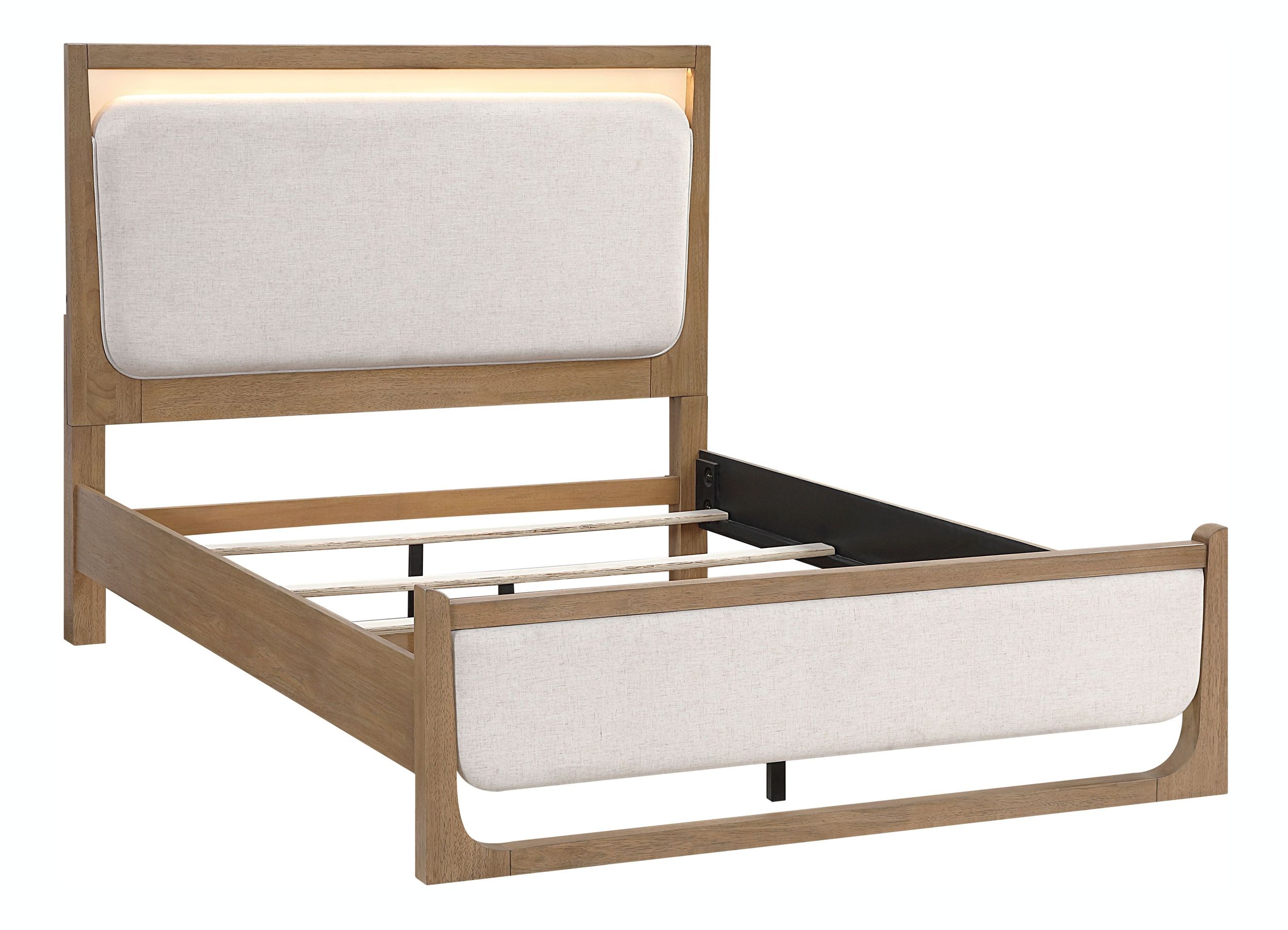 Riley Polyester/Wood Panel Bedroom Set with LED Lighting