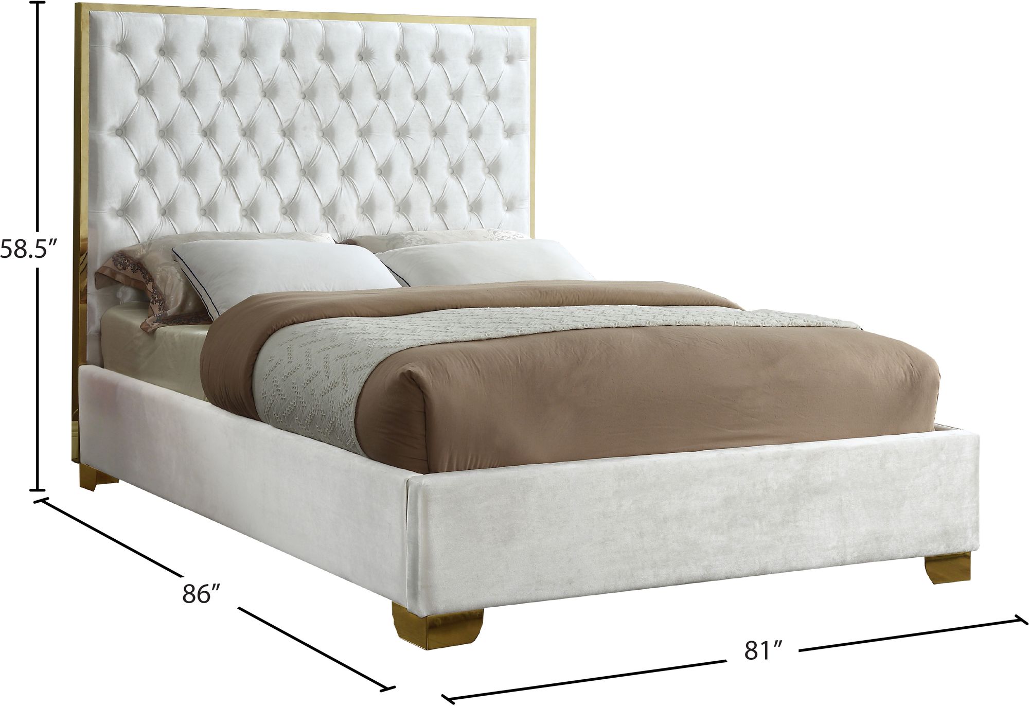 Lana Velvet King Size Bed