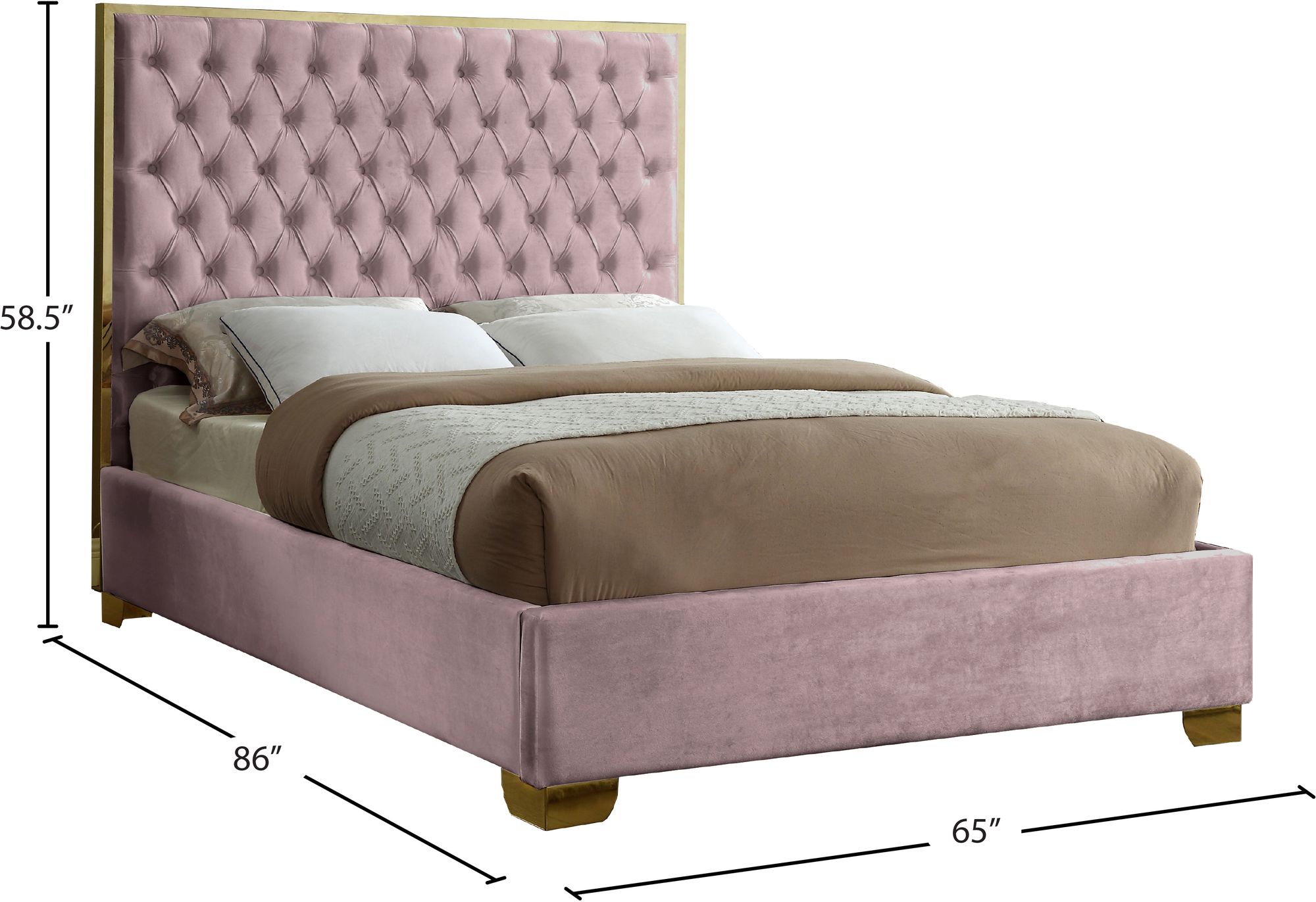 Lana Velvet Queen Size Bed