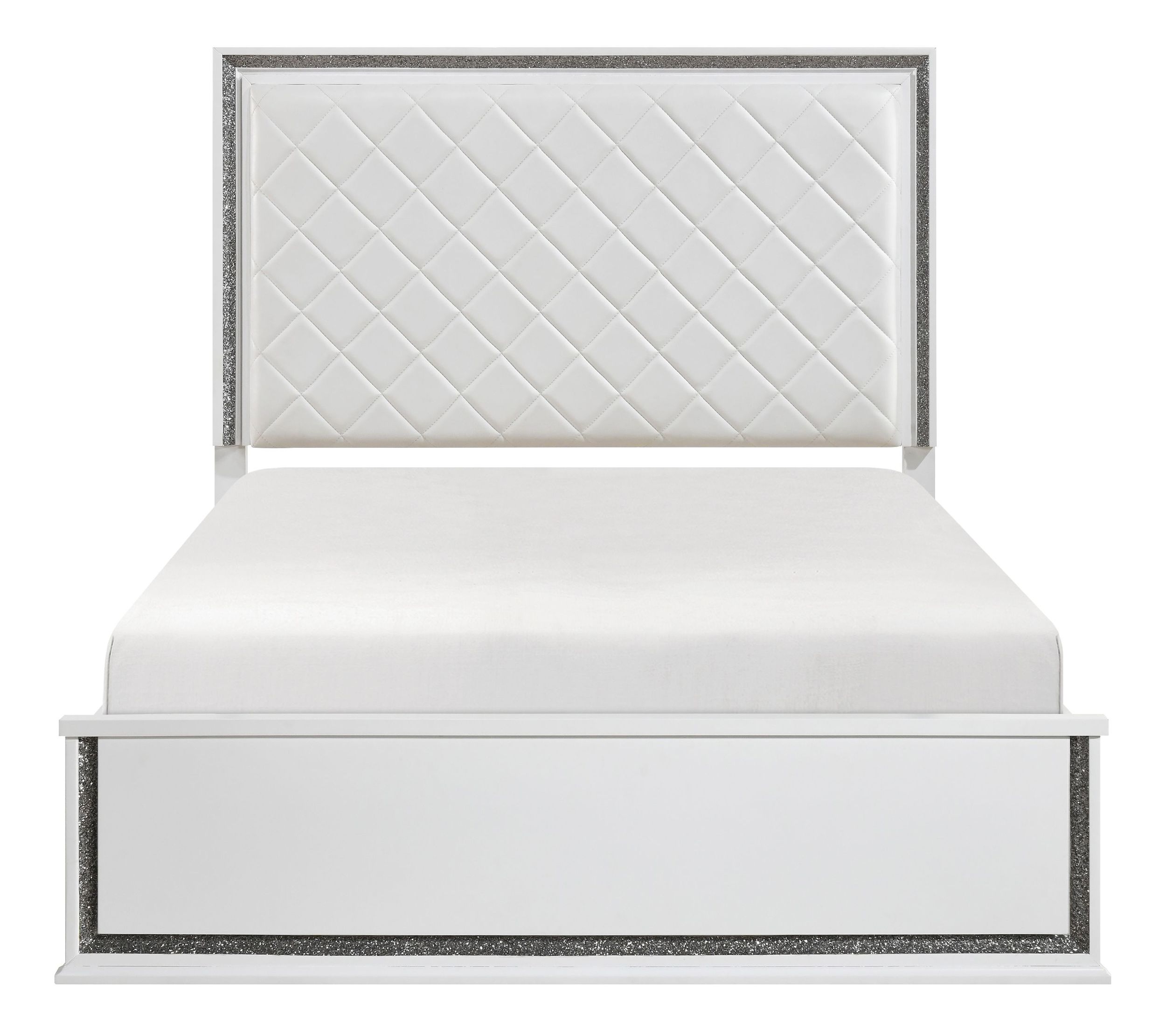 Lumin Faux Leather/Wood Panel Bedroom Set with LED Lighting
