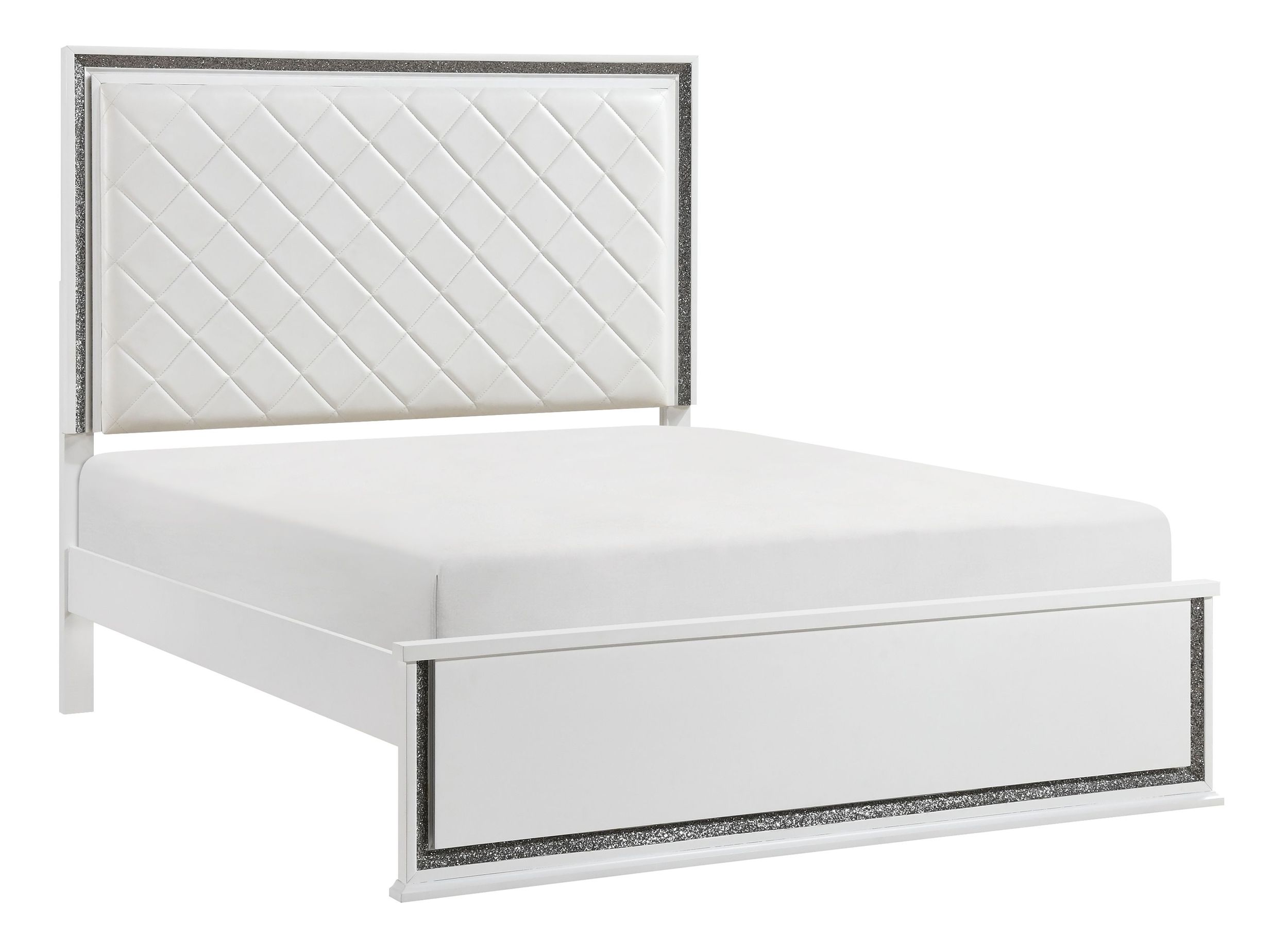 Lumin Faux Leather/Wood Eastern King Panel Bed with LED Lighting