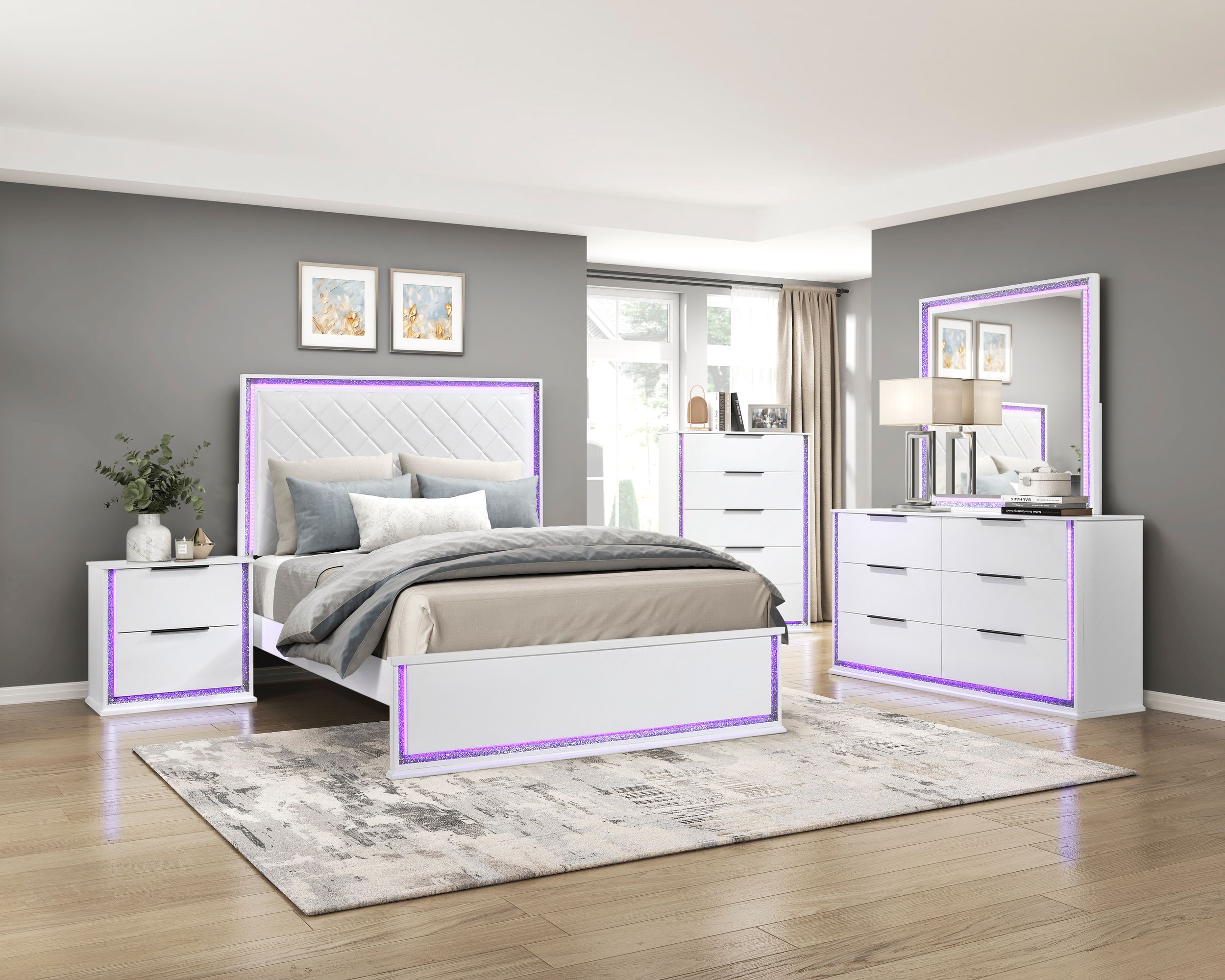 Lumin Wood LED Lighting 2-Drawer Night Stand