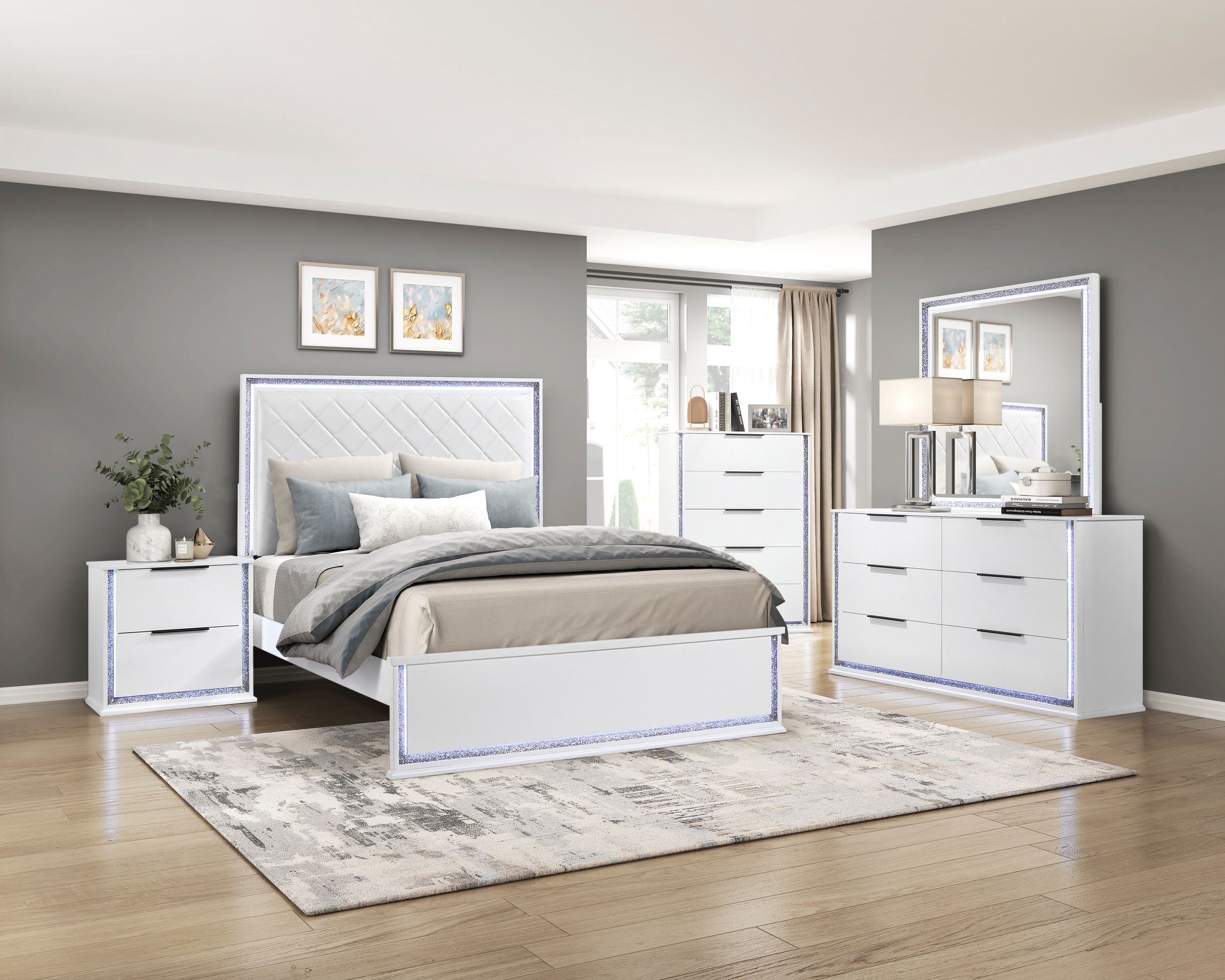 Lumin Wood LED Lighting 5-Drawer Chest