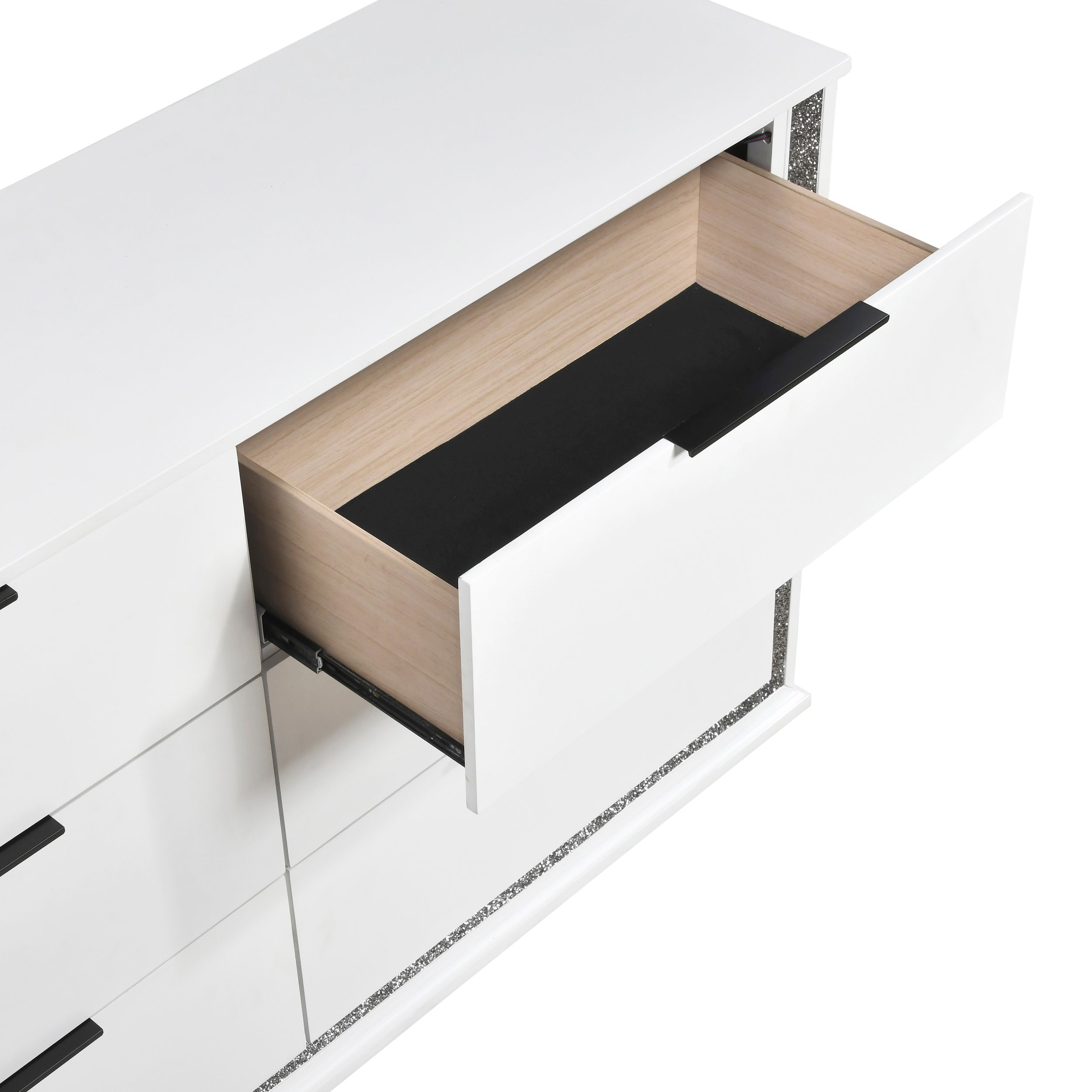 Lumin Wood LED Lighting 6-Drawer Double Dresser