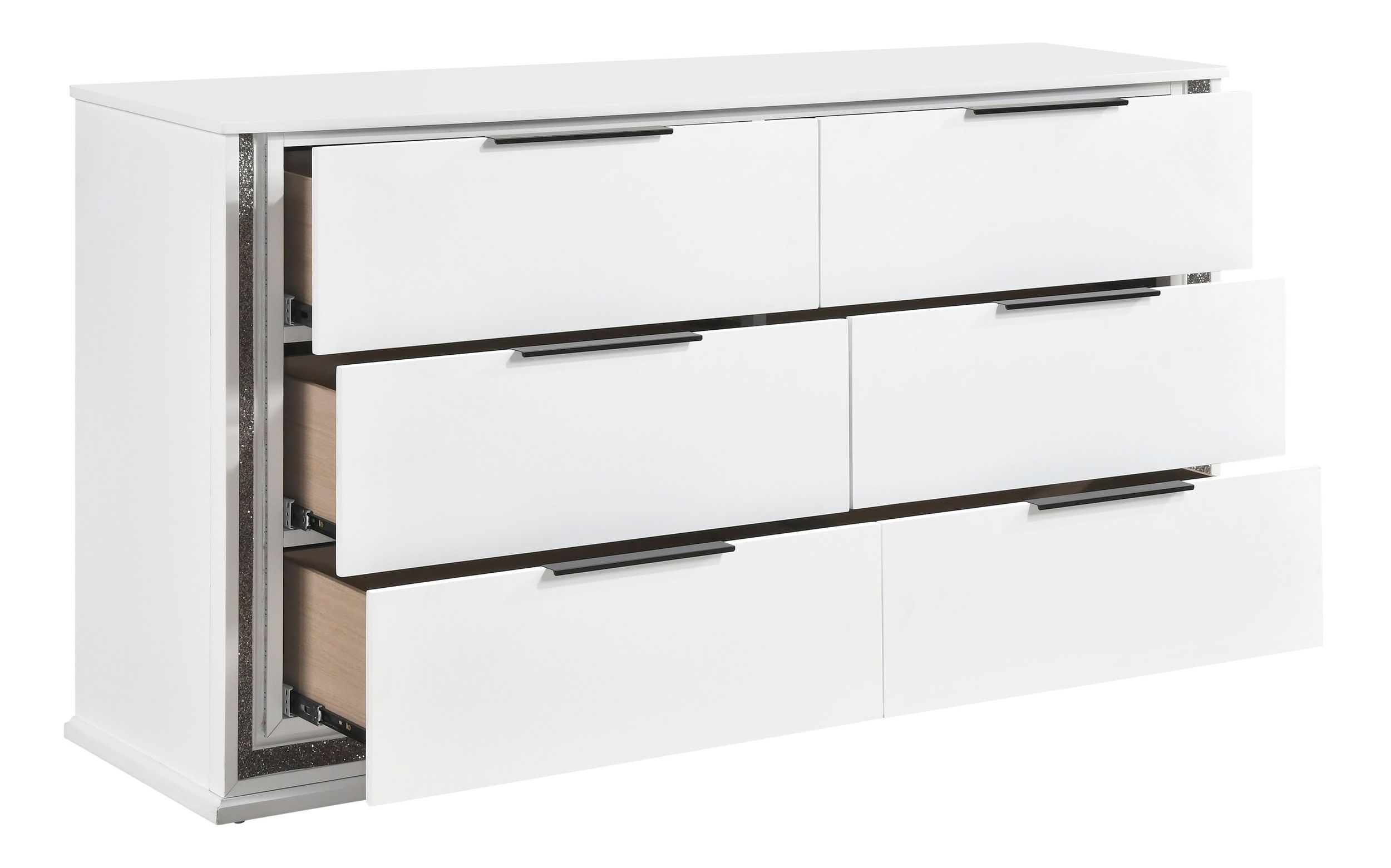Lumin Wood LED Lighting 6-Drawer Double Dresser