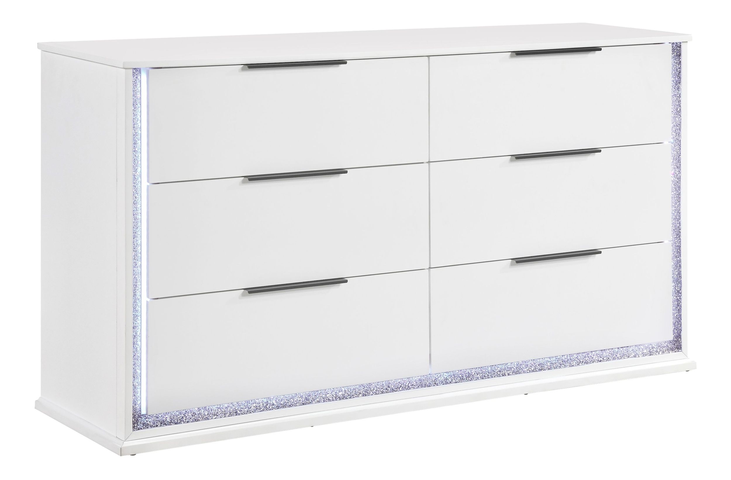 Lumin Wood LED Lighting 6-Drawer Double Dresser