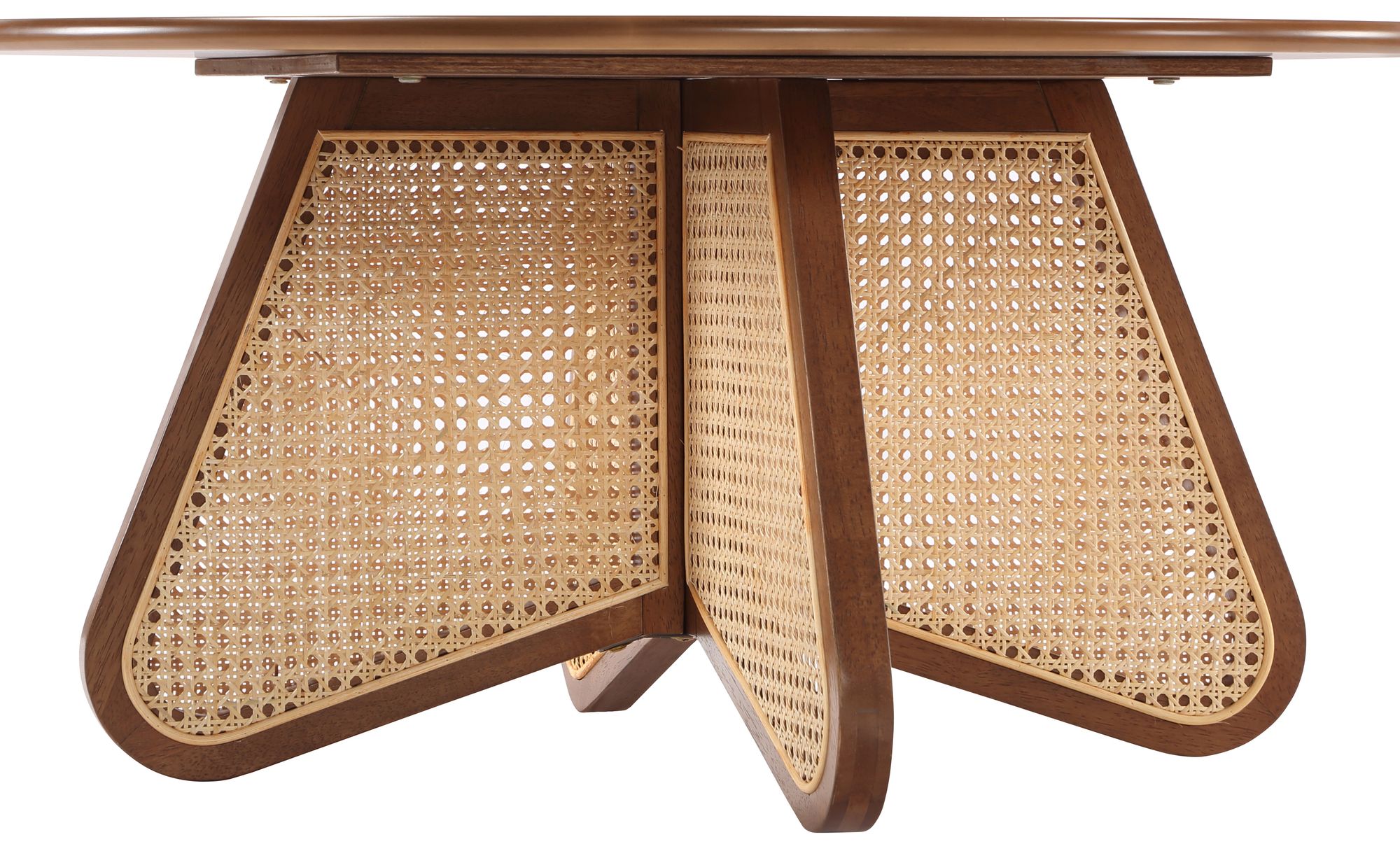 Butterfly 38" Wood Veneer Coffee Table with Natural Cane