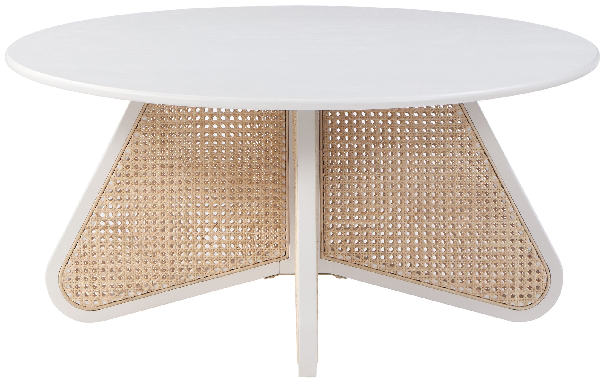 Butterfly 38" Wood Veneer Coffee Table with Natural Cane