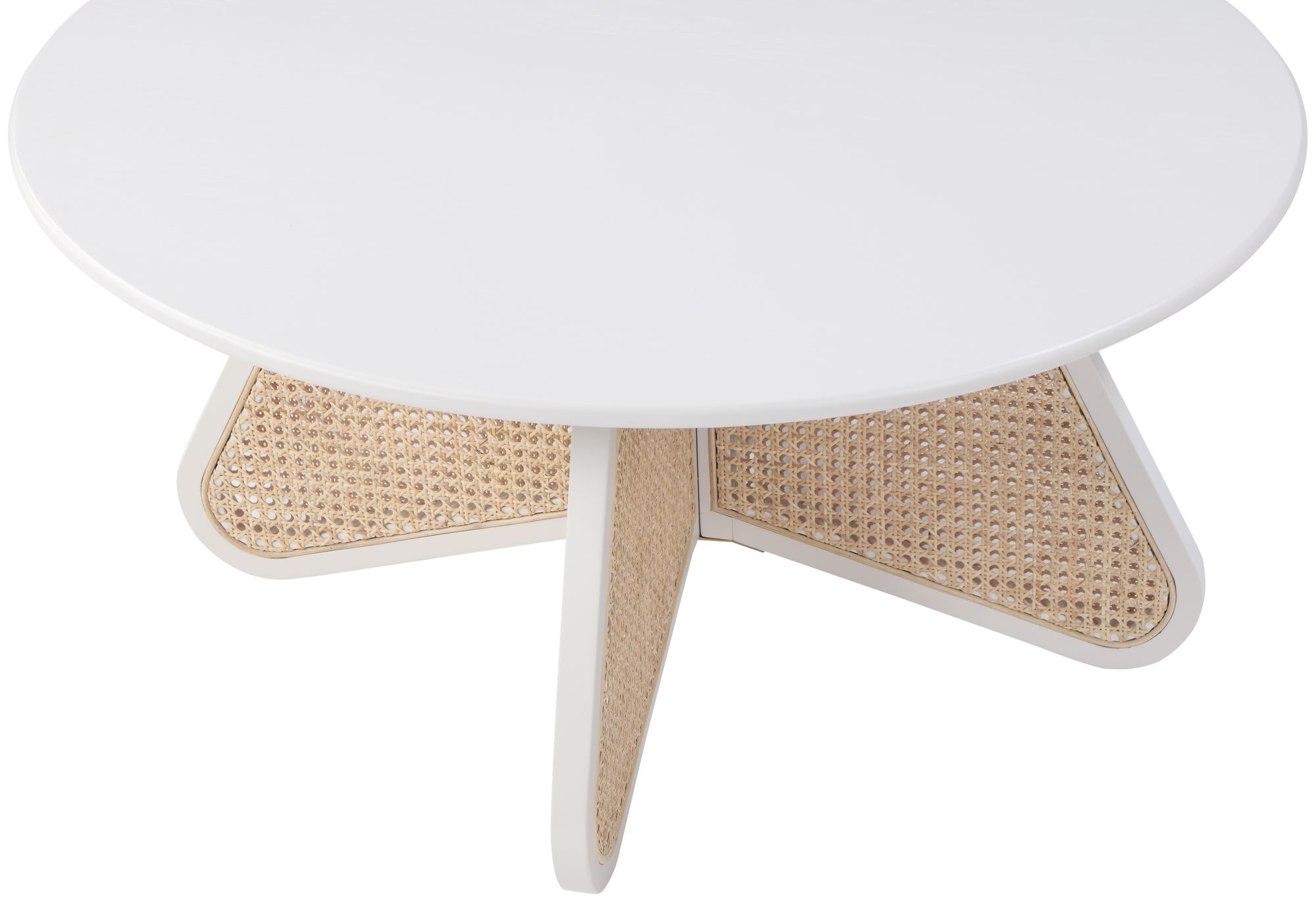 Butterfly 38" Wood Veneer Coffee Table with Natural Cane