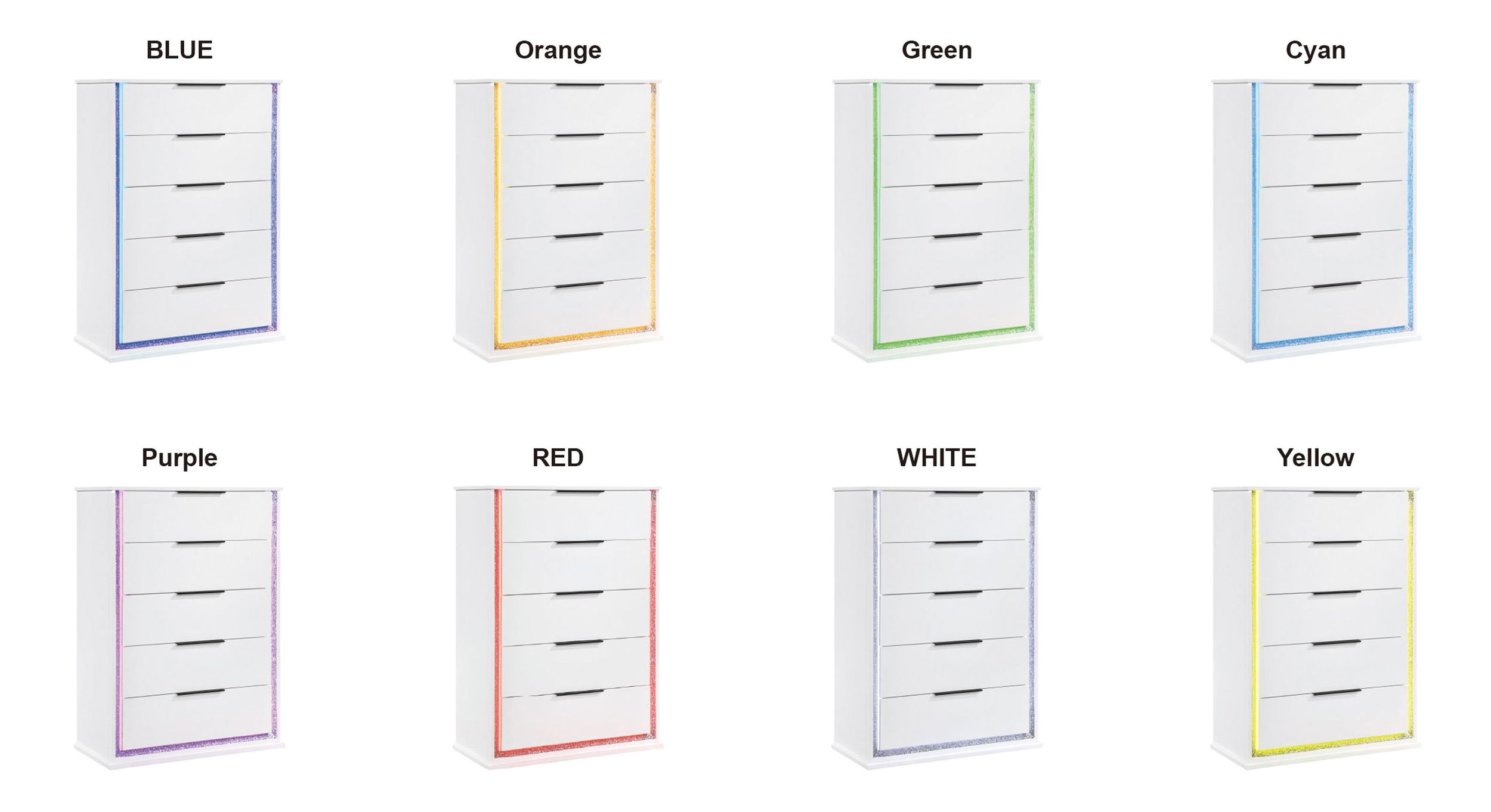 Lumin Wood LED Lighting 5-Drawer Chest