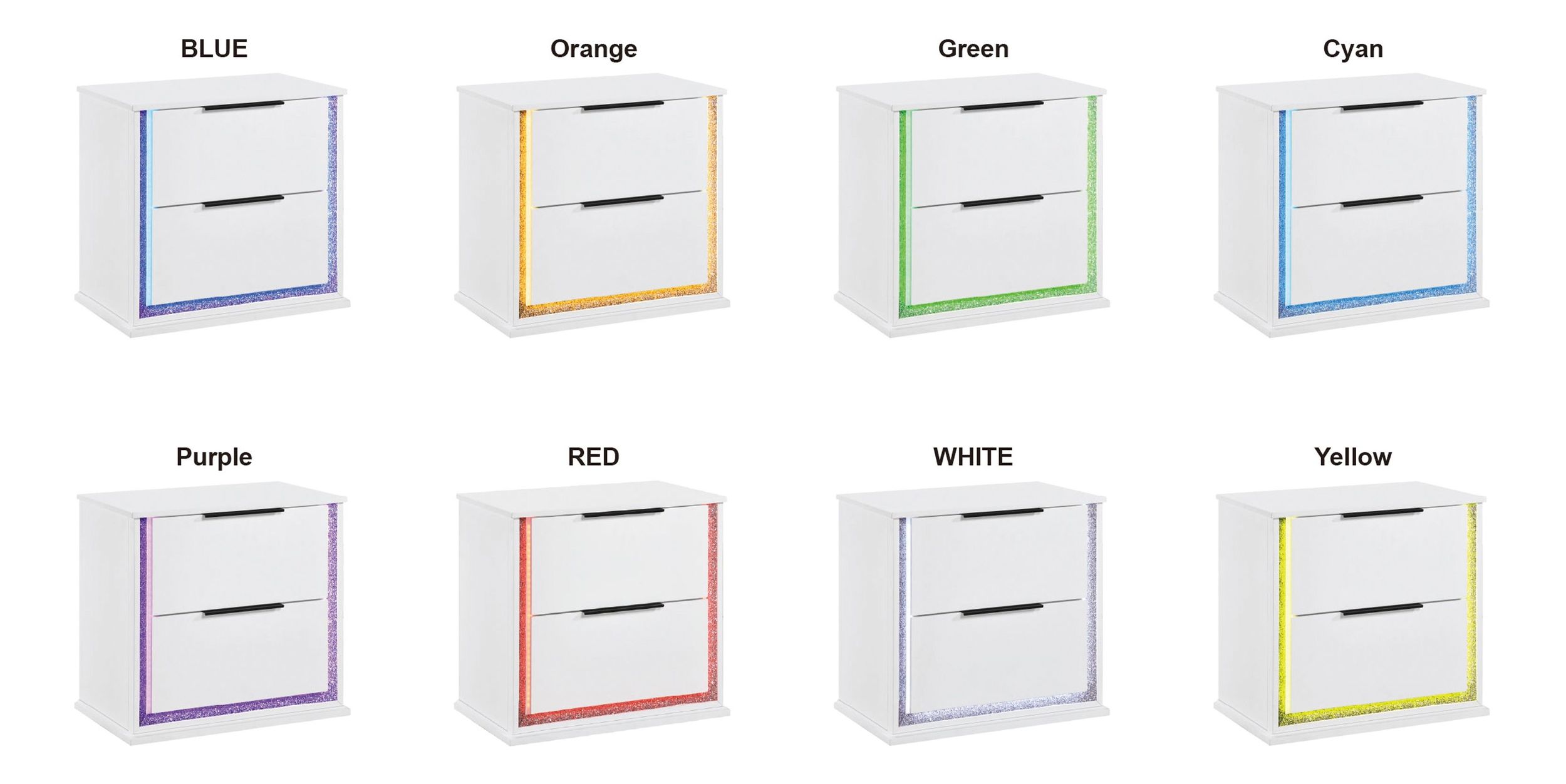 Lumin Wood LED Lighting 2-Drawer Night Stand