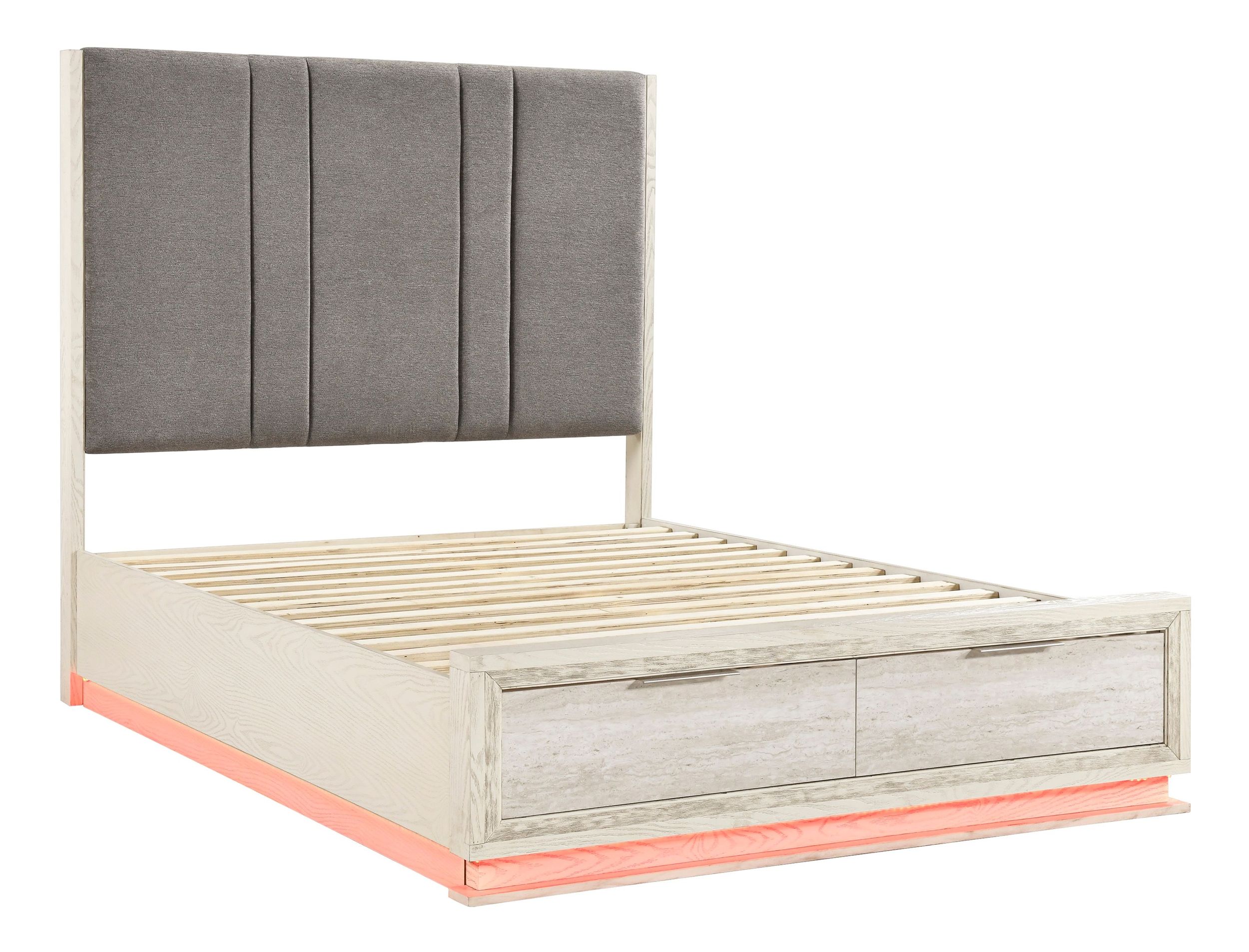 Noctis Upholstered Storage Platform Bed with LED Lighting
