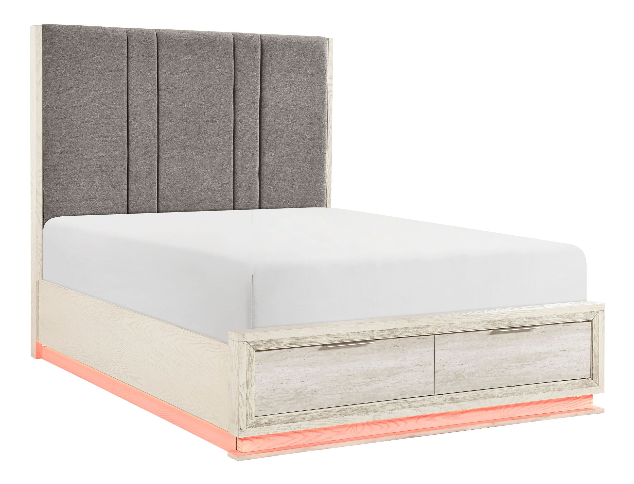 Noctis Upholstered Storage Platform Bed with LED Lighting