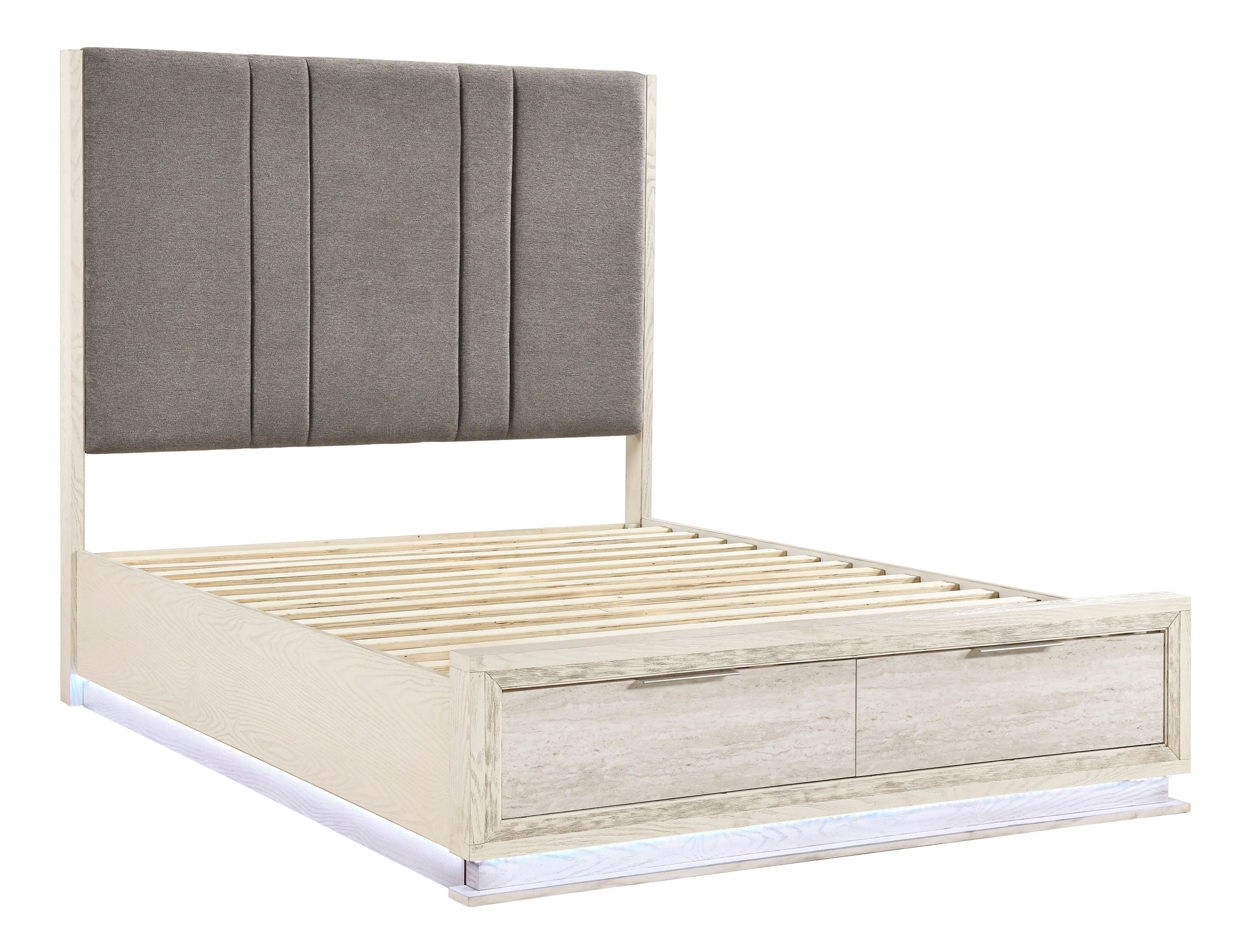 Noctis Upholstered Storage Platform Bed with LED Lighting