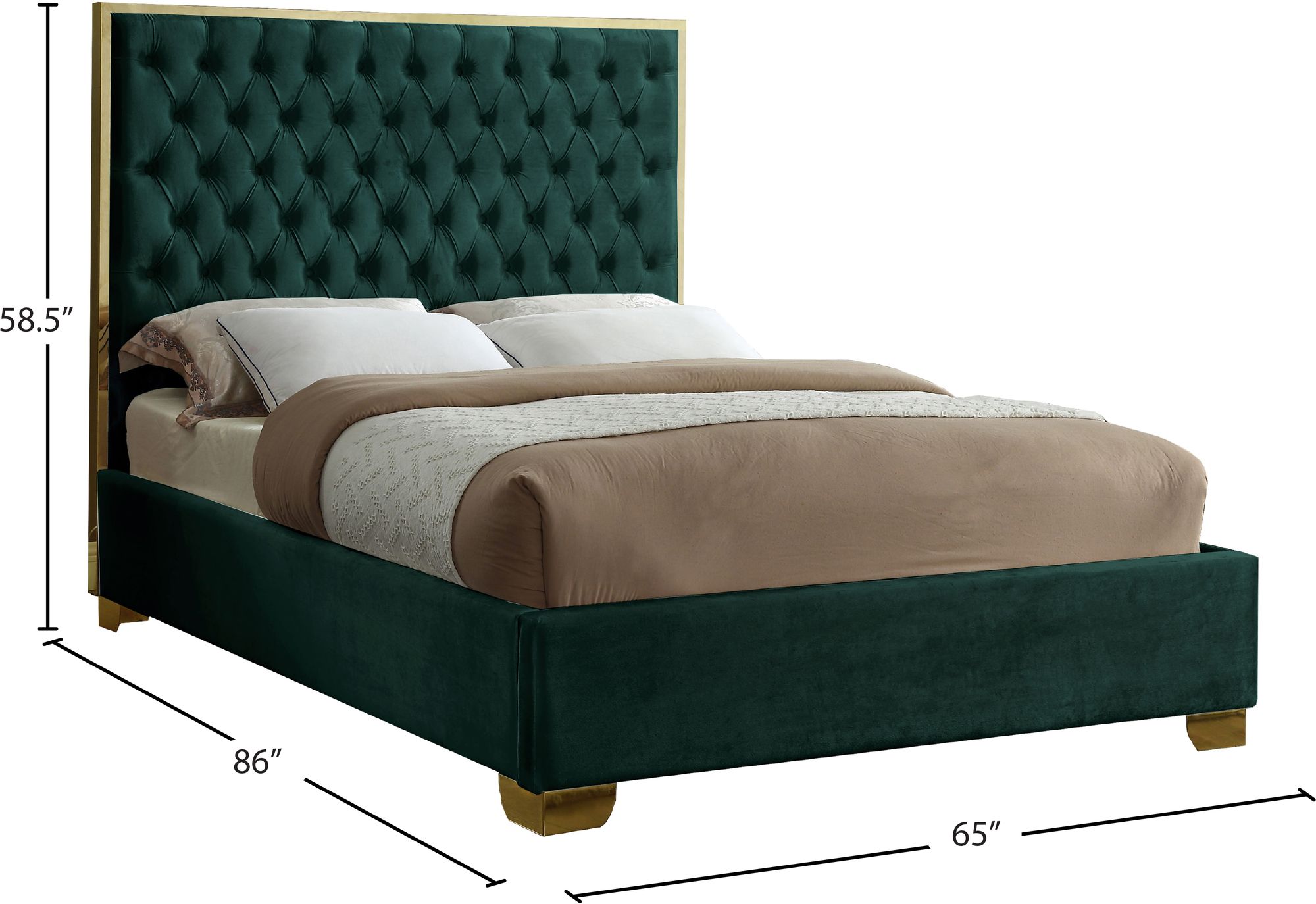 Lana Velvet Queen Size Bed