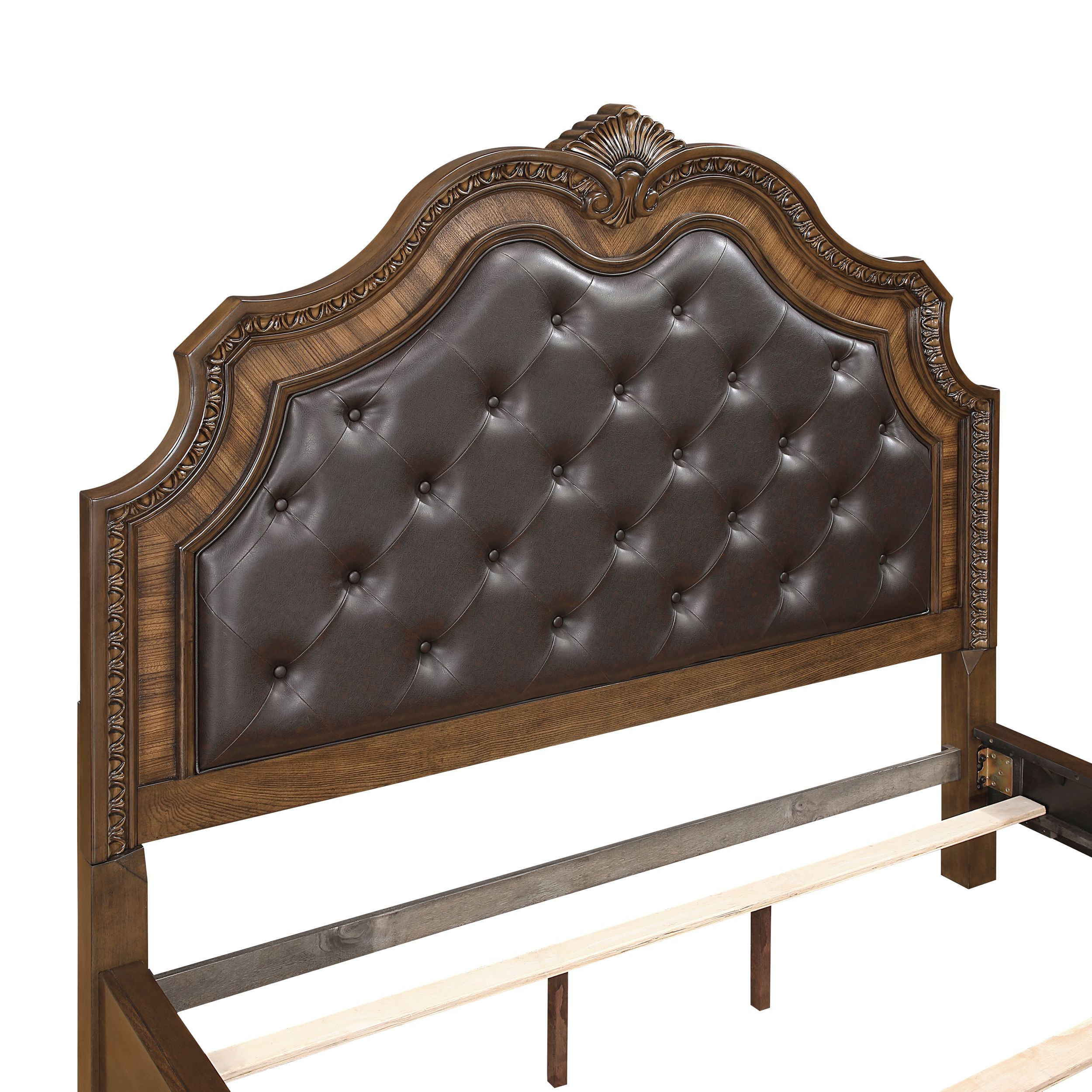 Bridgepoint Faux Leather/Wood Eastern King Panel Bed