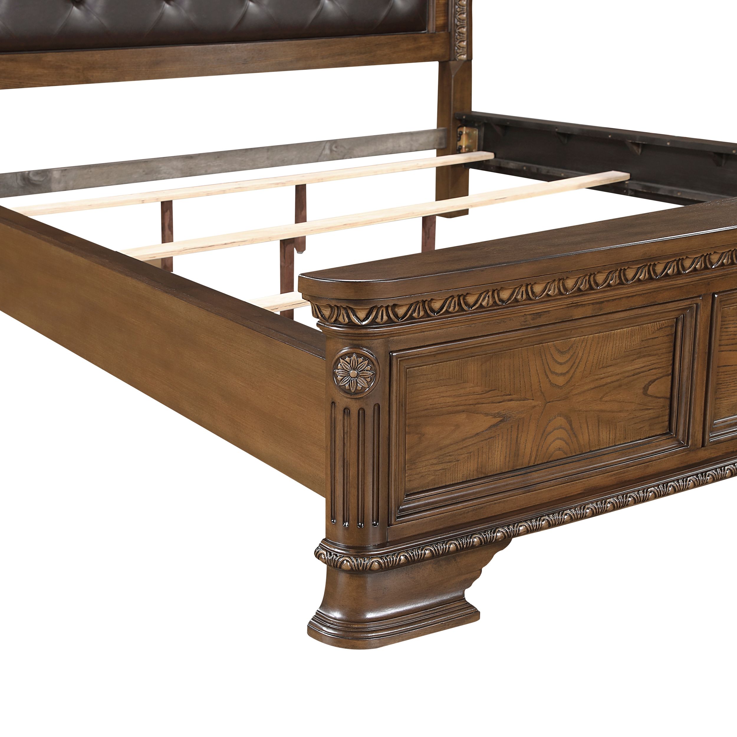 Bridgepoint Faux Leather/Wood Eastern King Panel Bed