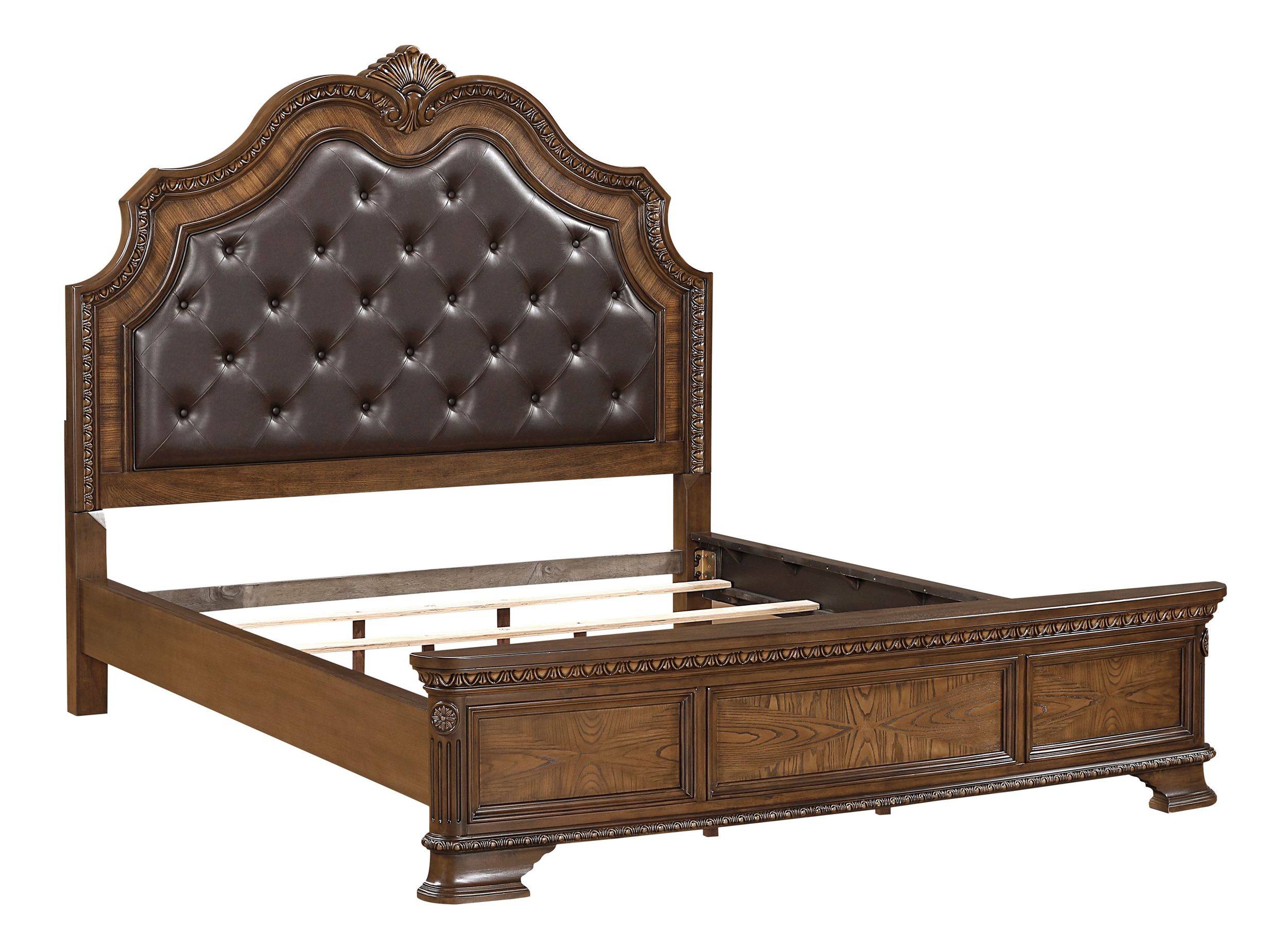 Bridgepoint Faux Leather/Wood California King Panel Bed