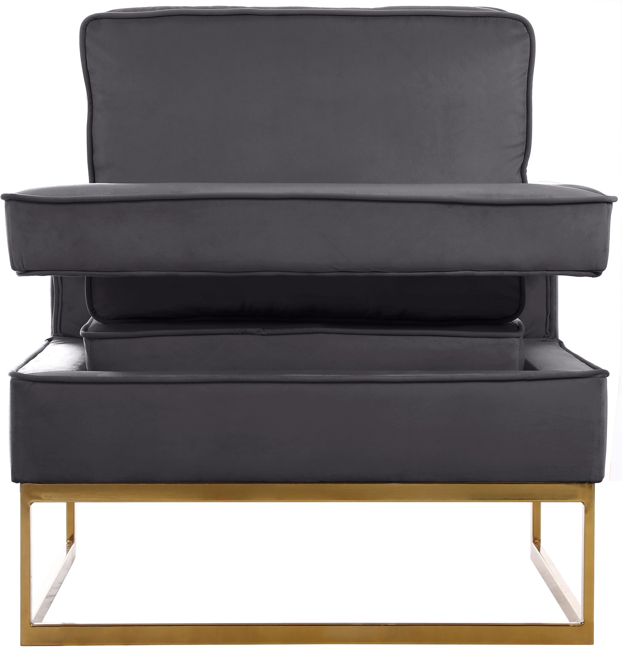 Noah Velvet Accent Chair with Gold Stainless Steel Base