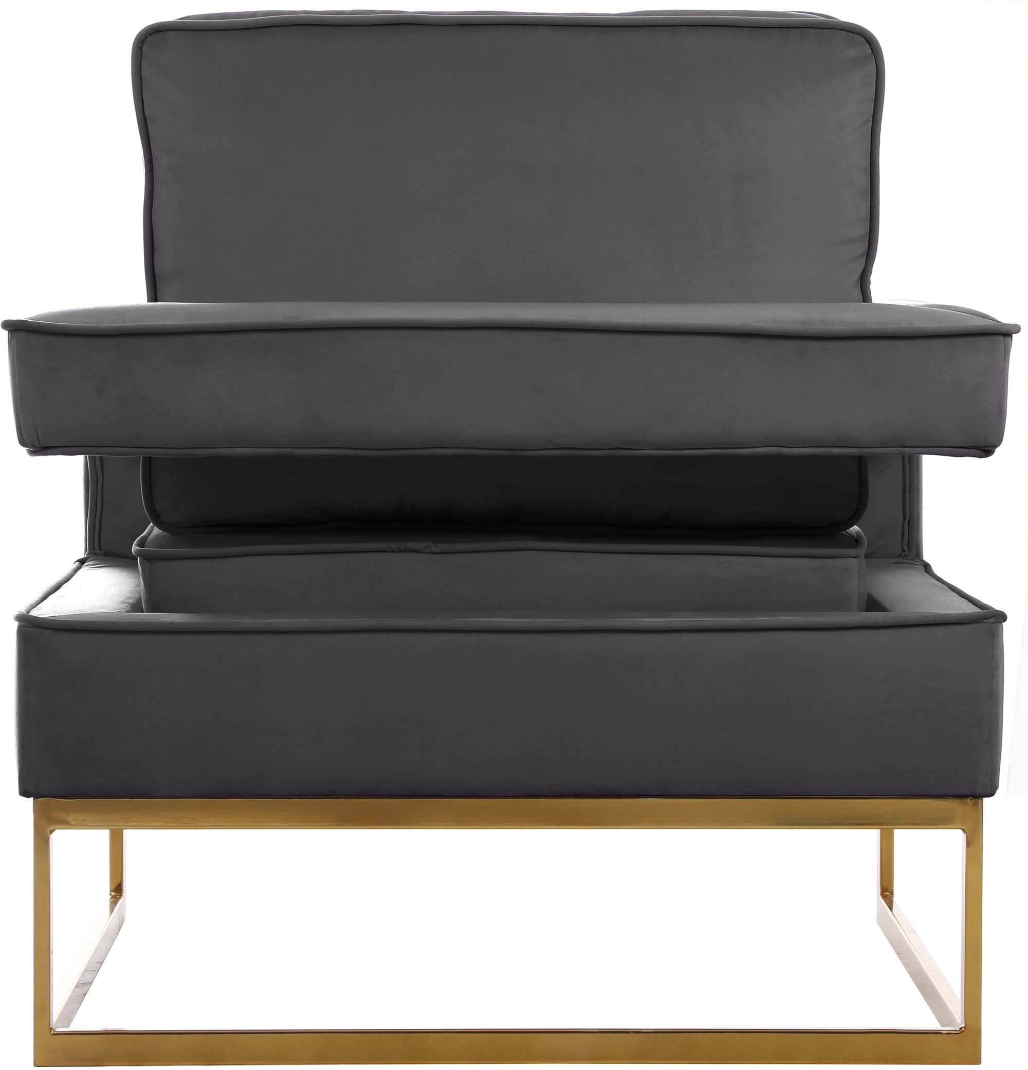 Noah Velvet Accent Chair with Gold Stainless Steel Base
