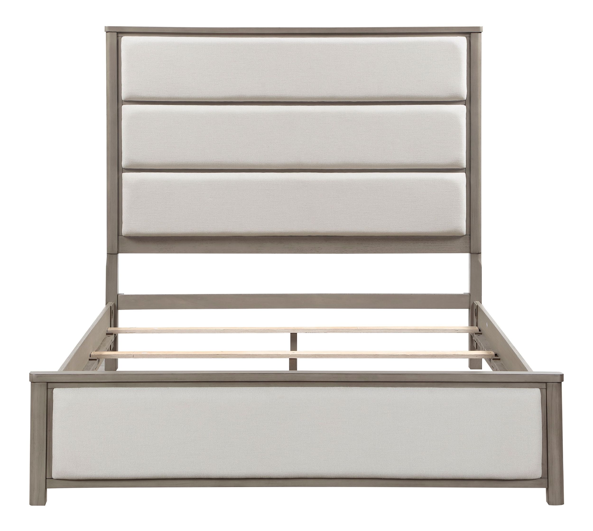 Dalston Chenille/Wood California King Panel Bed