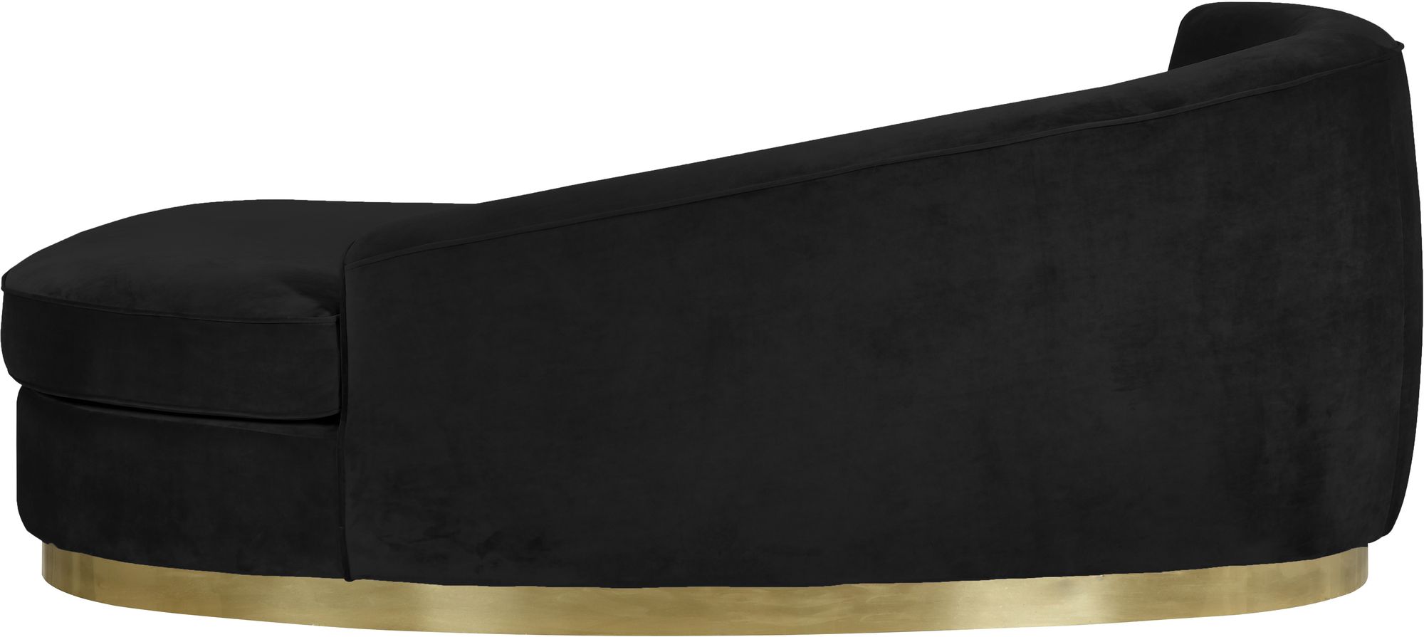 Julian Velvet Chaise Lounge with Gold Stainless Steel Base