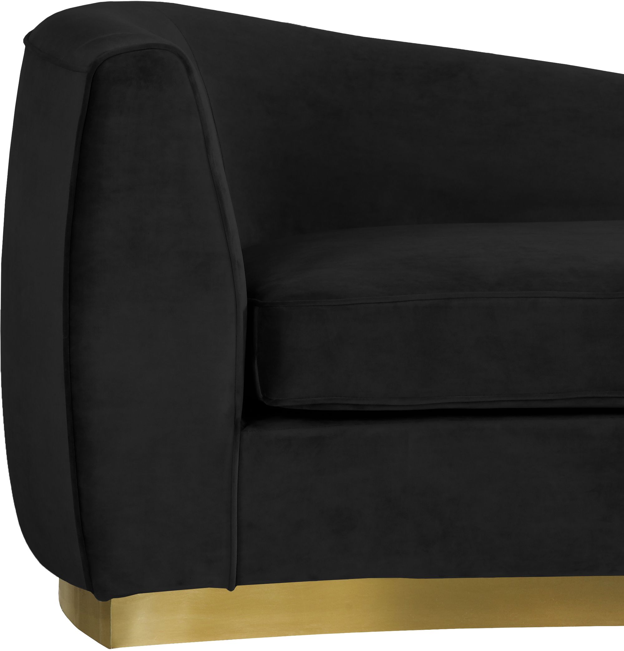 Julian Velvet Chaise Lounge with Gold Stainless Steel Base