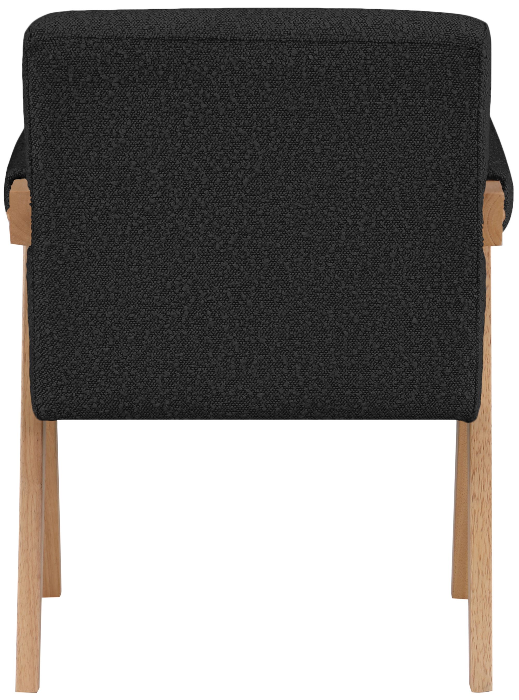 Woodloch Boucle Fabric Accent Chair with Natural Finish Solid Wood Frame