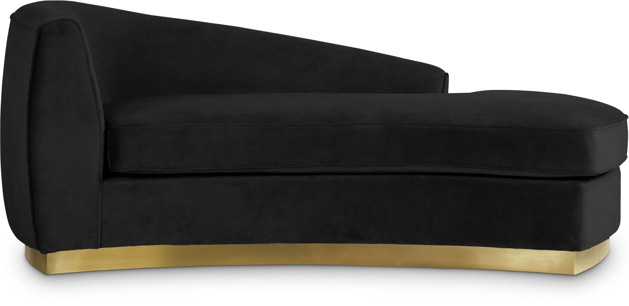 Julian Velvet Chaise Lounge with Stainless Steel Base