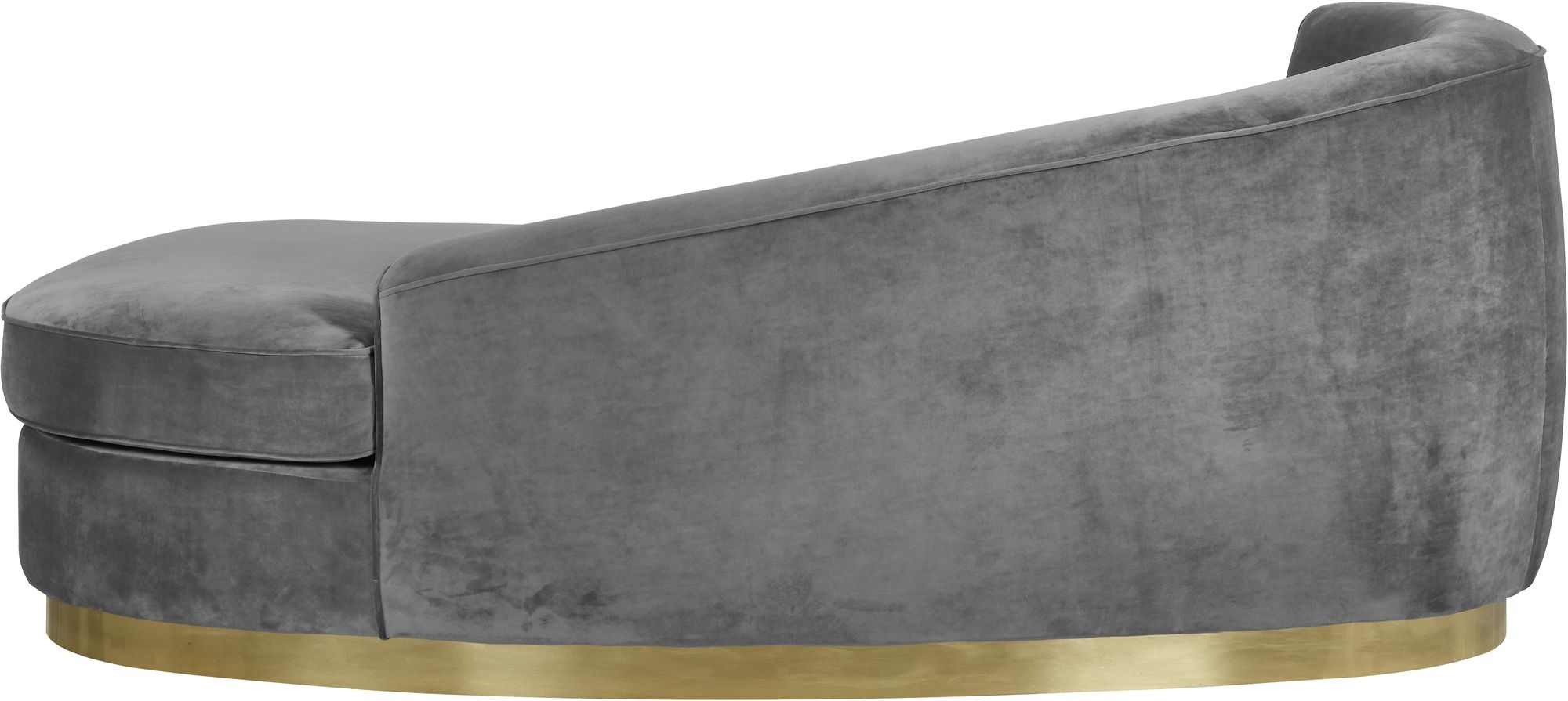 Julian Velvet Chaise Lounge with Stainless Steel Base