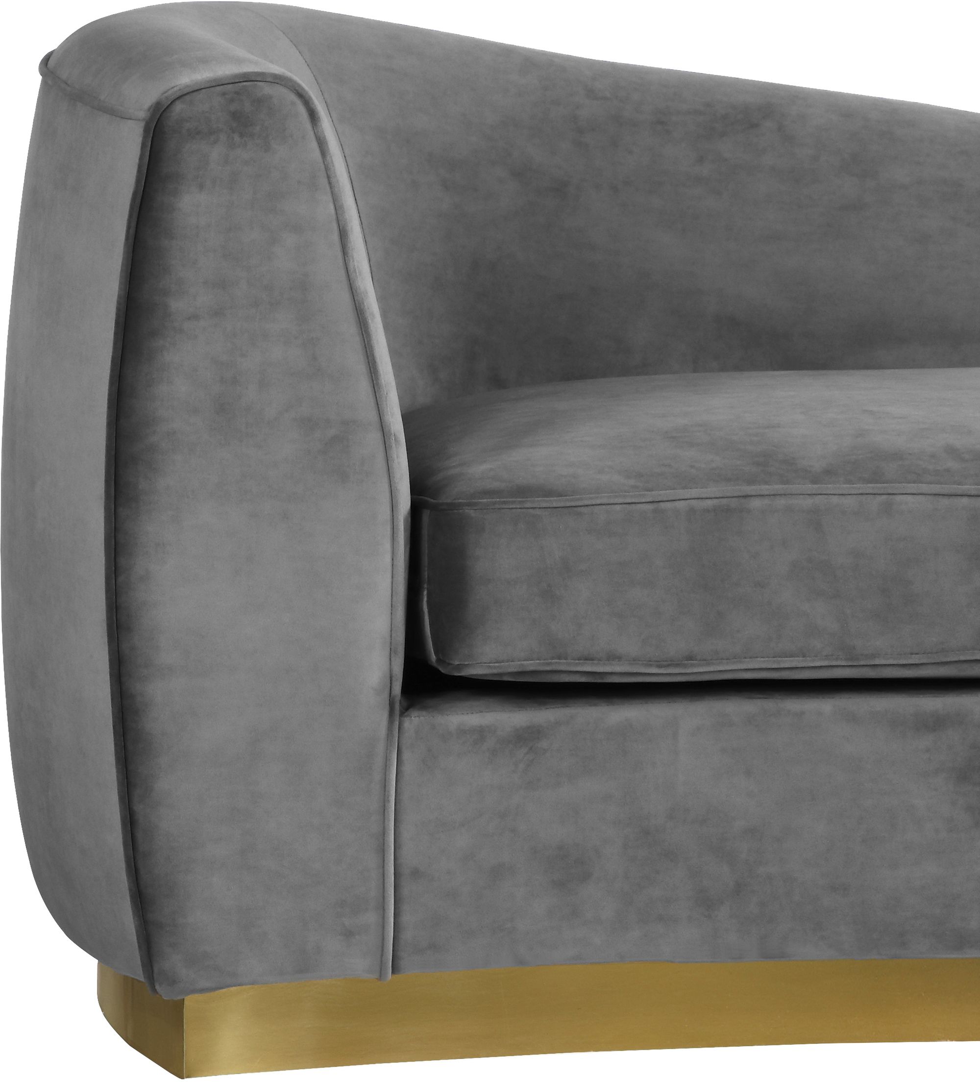 Julian Velvet Chaise Lounge with Gold Stainless Steel Base