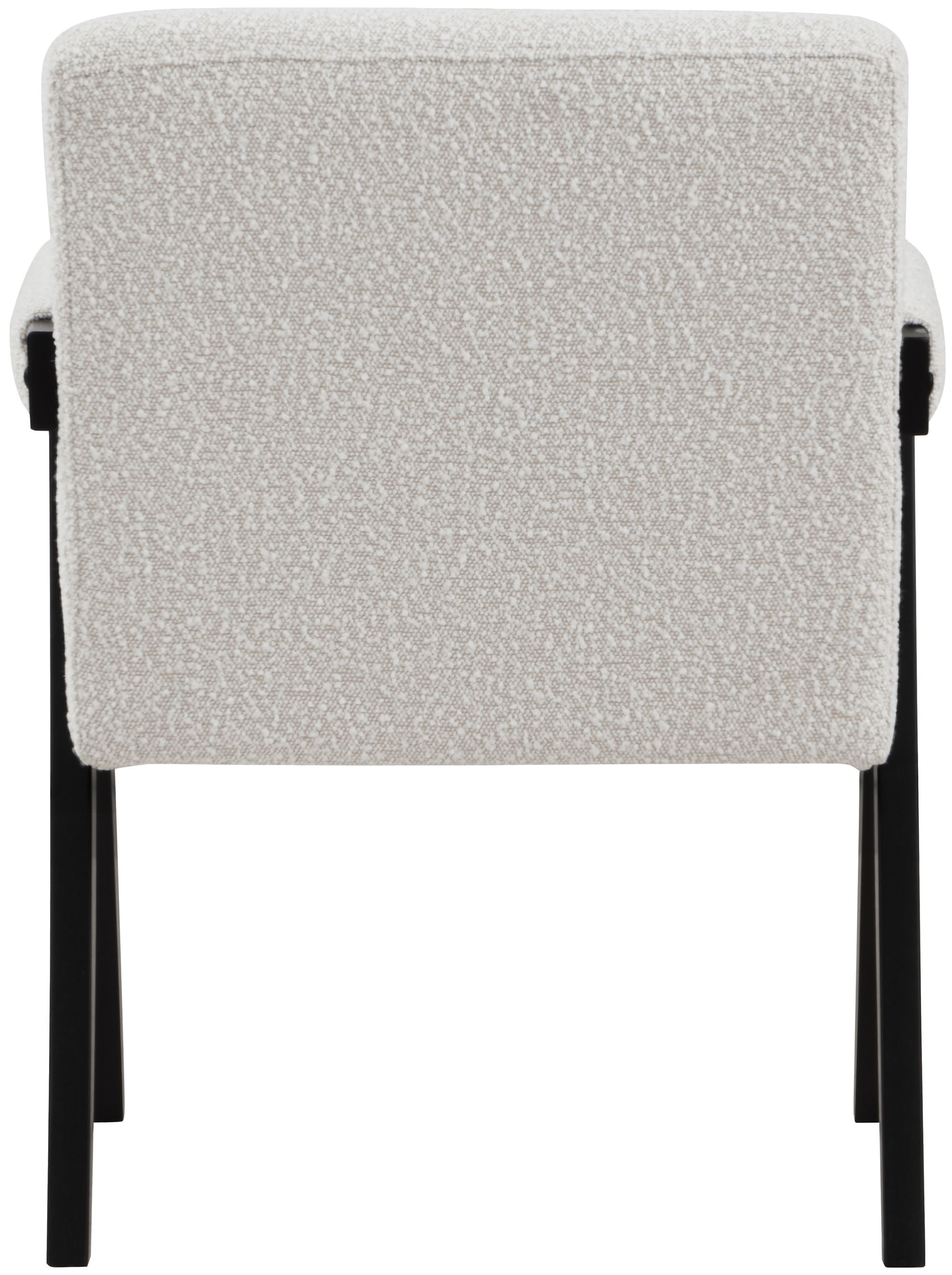 Woodloch Boucle Fabric Accent Chair with Black Finish Solid Wood Frame