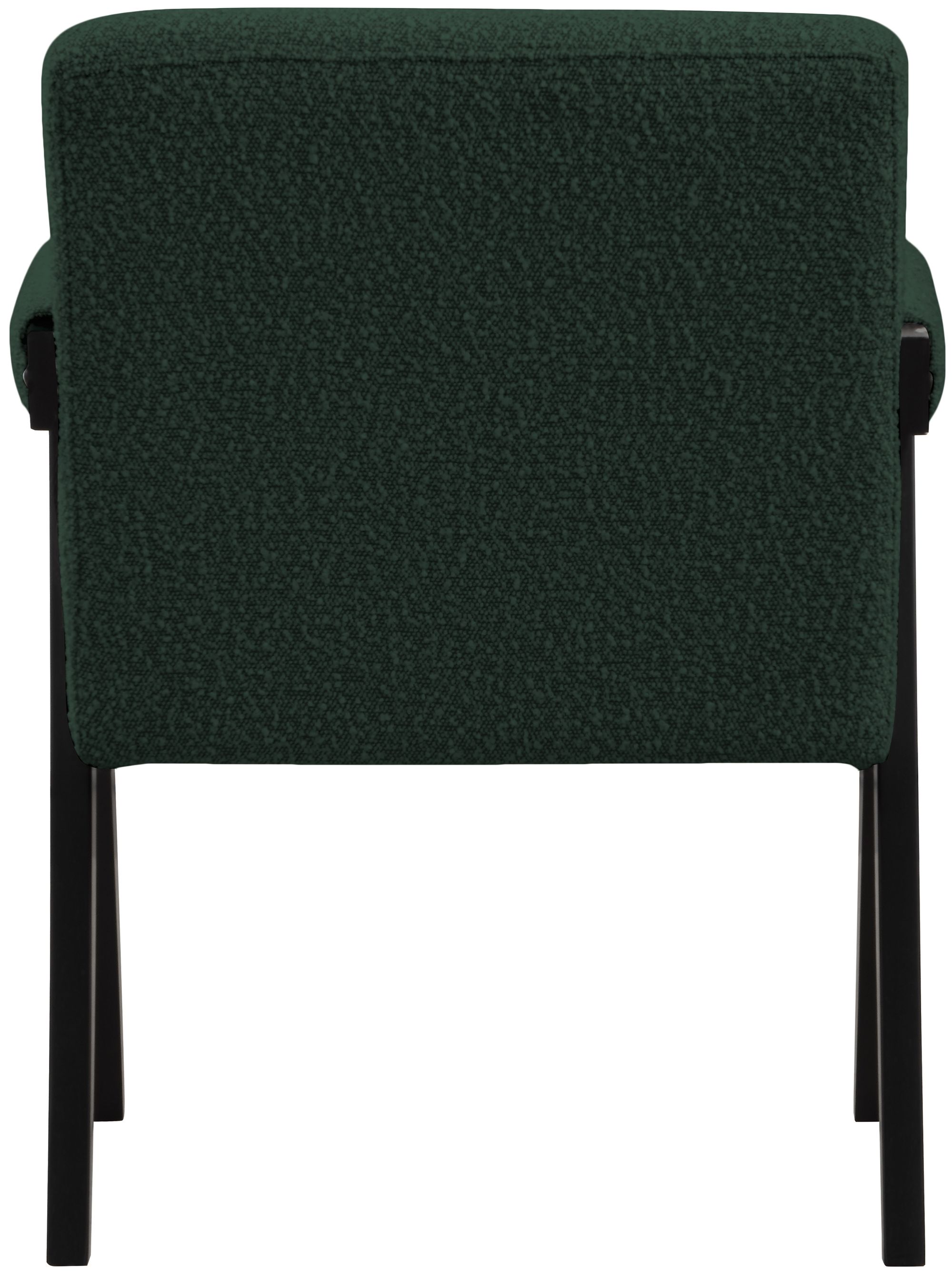 Woodloch Boucle Fabric Accent Chair with Black Finish Solid Wood Frame