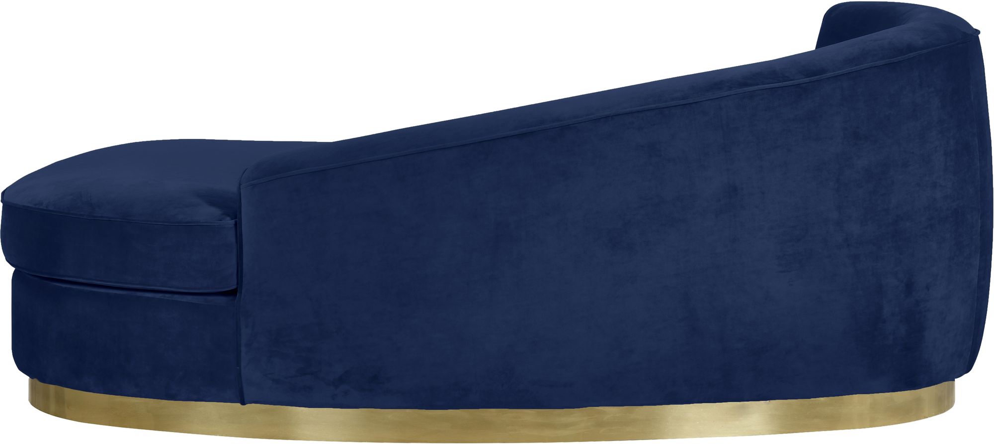 Julian Velvet Chaise Lounge with Gold Stainless Steel Base