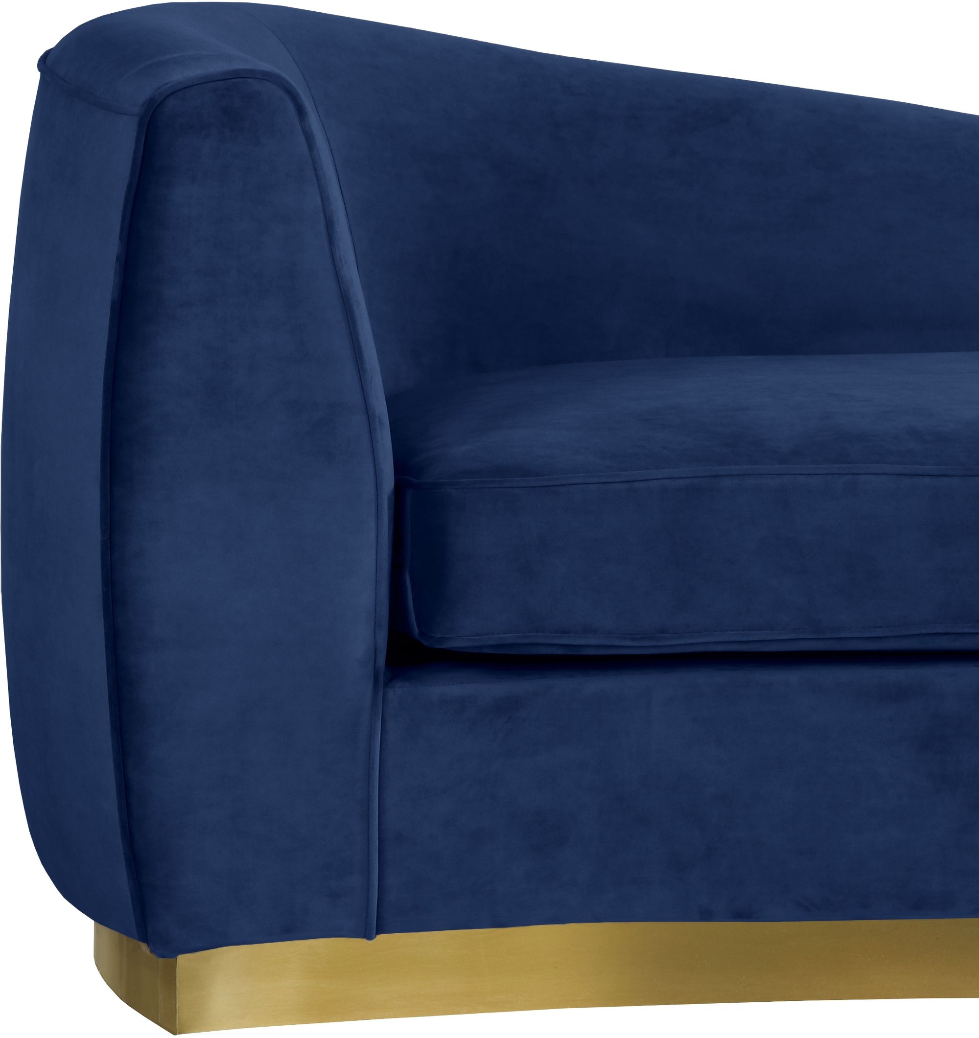 Julian Velvet Chaise Lounge with Stainless Steel Base