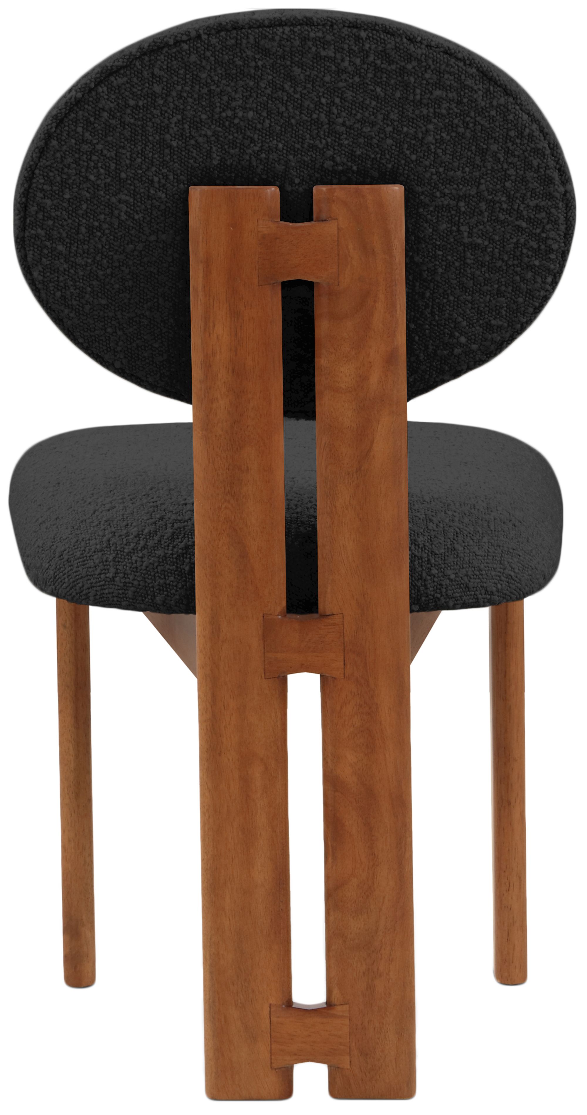 Napa Boucle Fabric Dining Chair with Solid Walnut Wood Frame