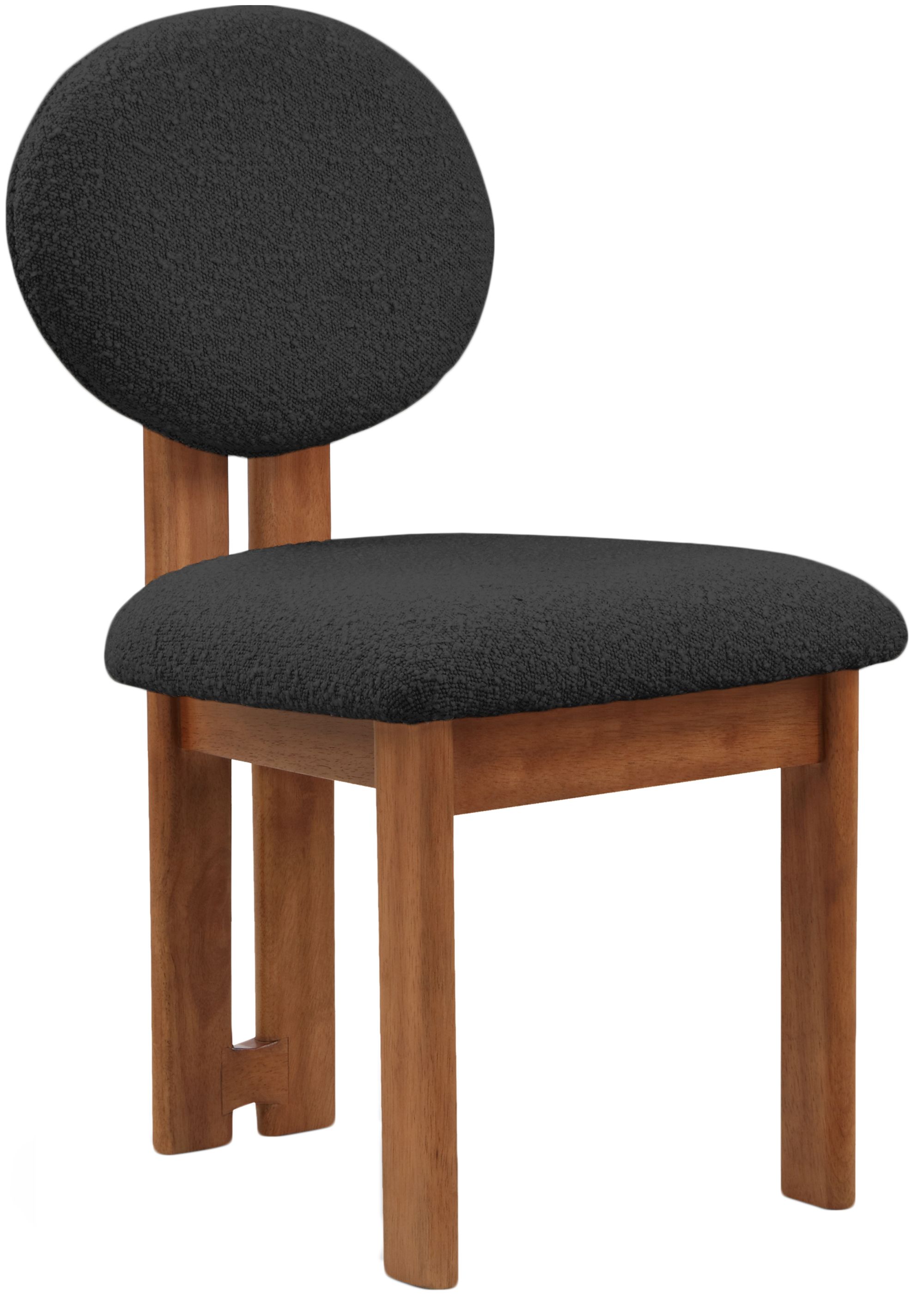 Napa Boucle Fabric Dining Chair with Solid Wood Frame