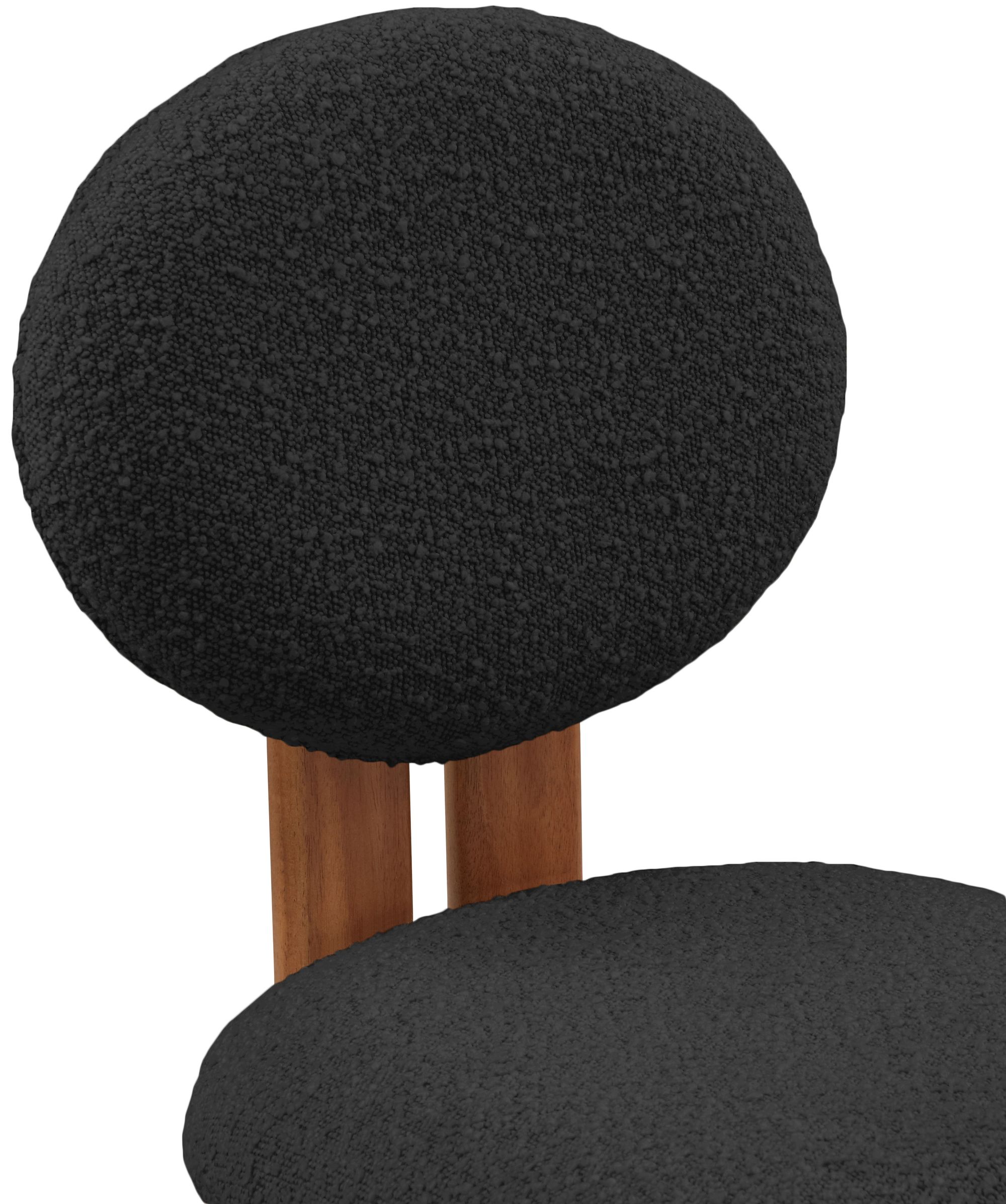 Napa Boucle Fabric Dining Chair with Solid Wood Frame