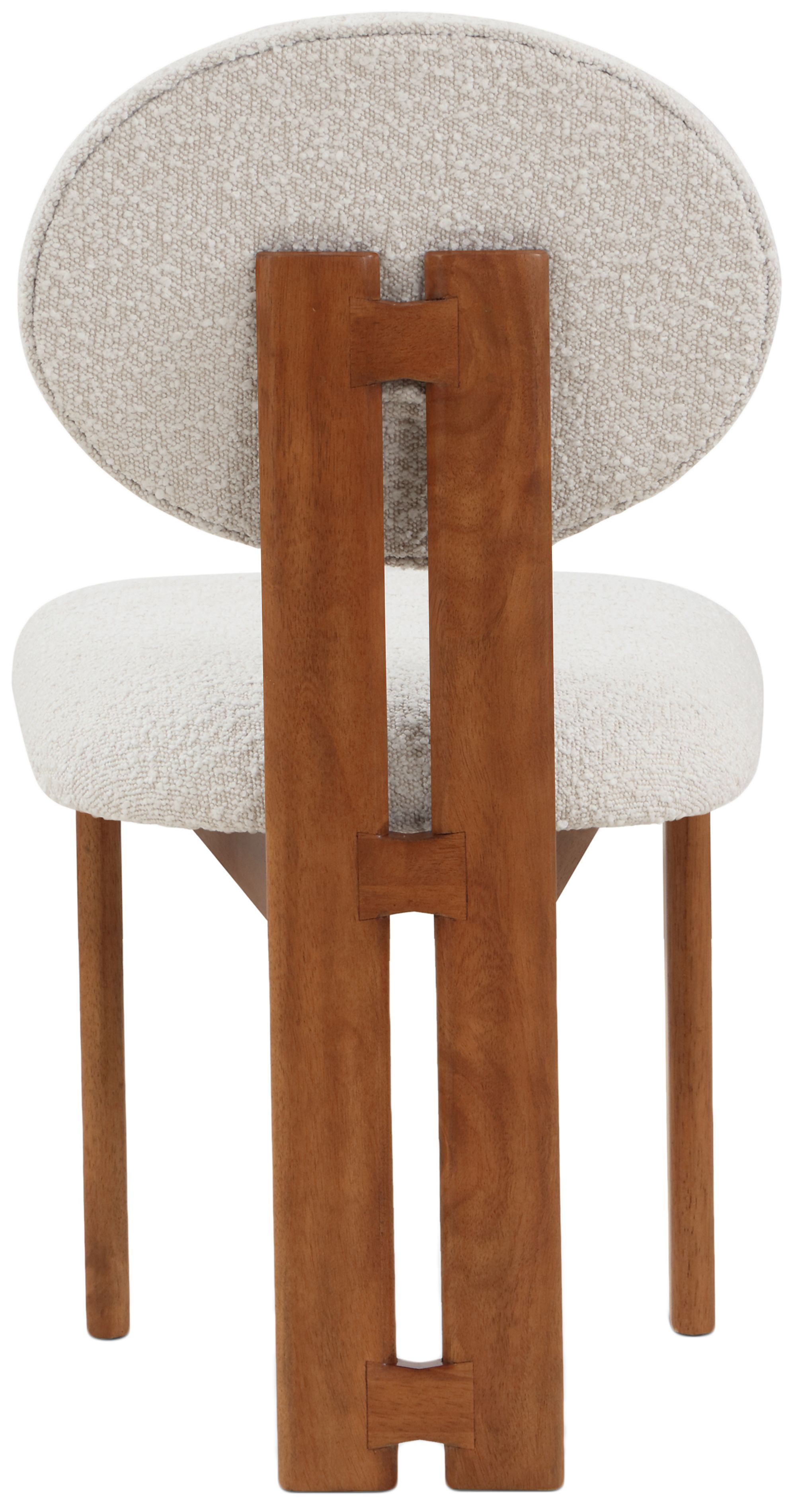 Napa Boucle Fabric Dining Chair with Solid Walnut Wood Frame