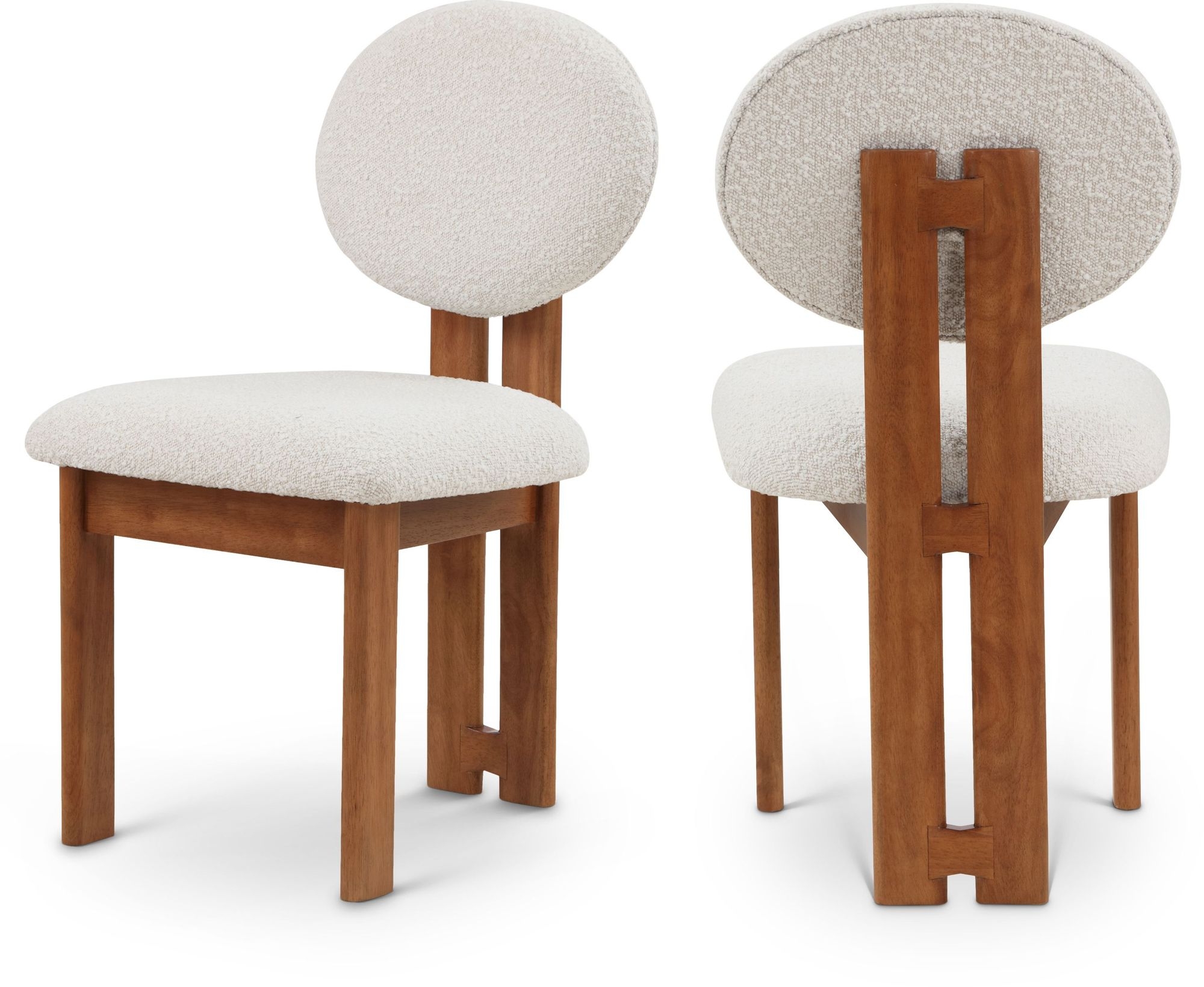 Napa Boucle Fabric Dining Chair with Solid Wood Frame