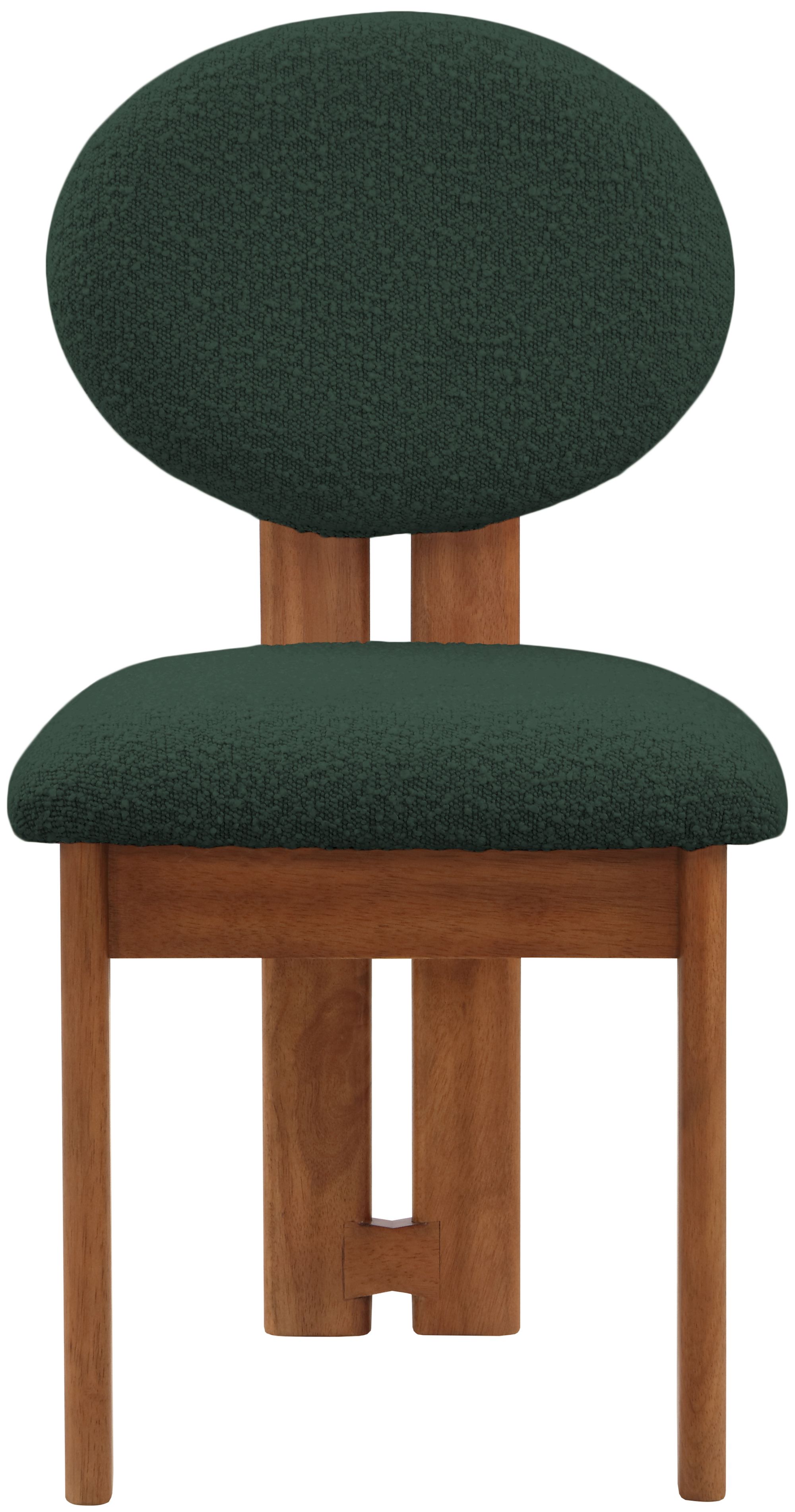 Napa Boucle Fabric Dining Chair with Solid Walnut Wood Frame