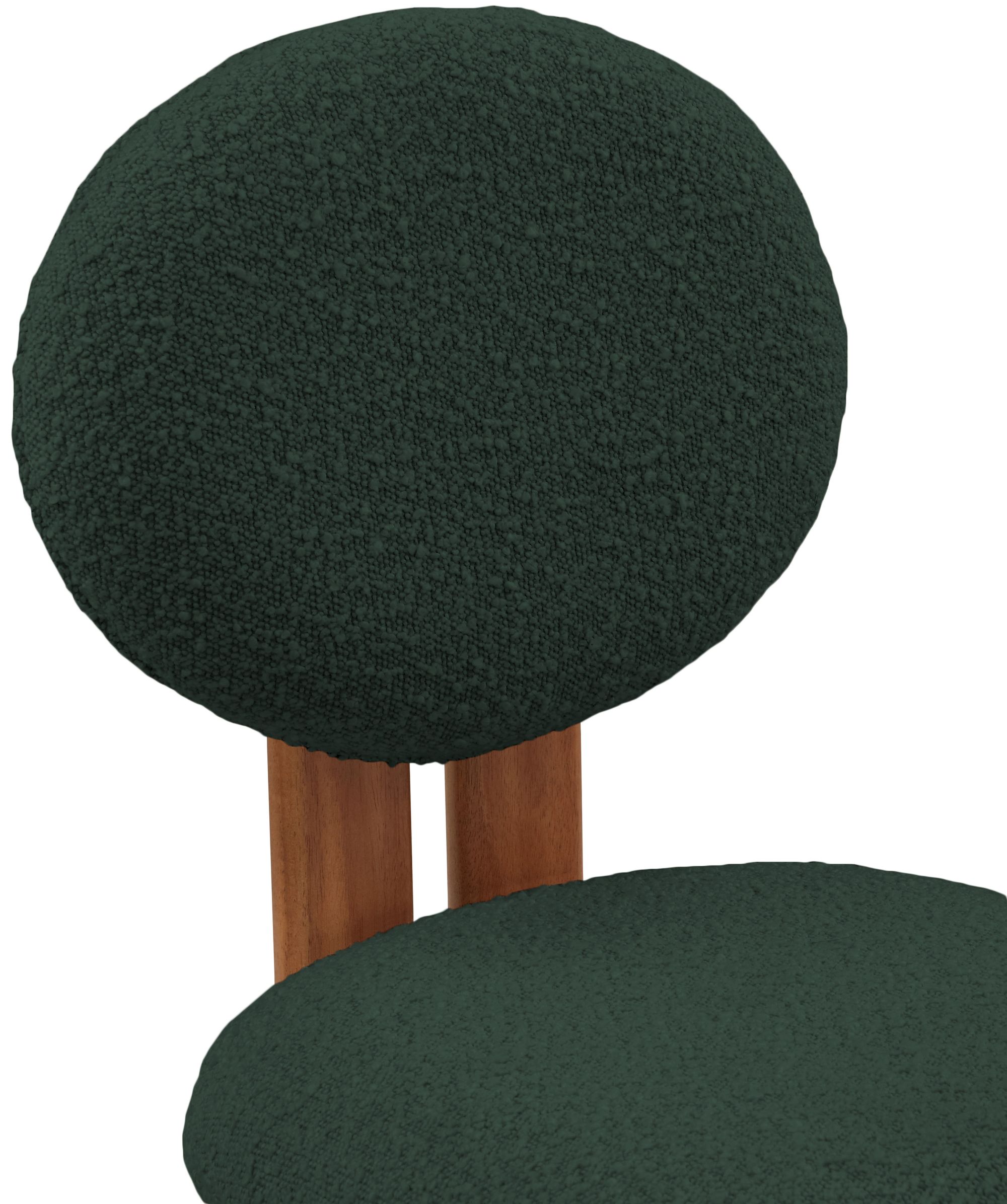 Napa Boucle Fabric Dining Chair with Solid Walnut Wood Frame