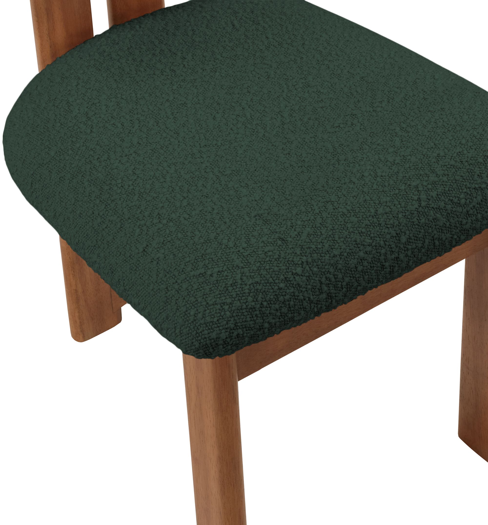 Napa Boucle Fabric Dining Chair with Solid Walnut Wood Frame