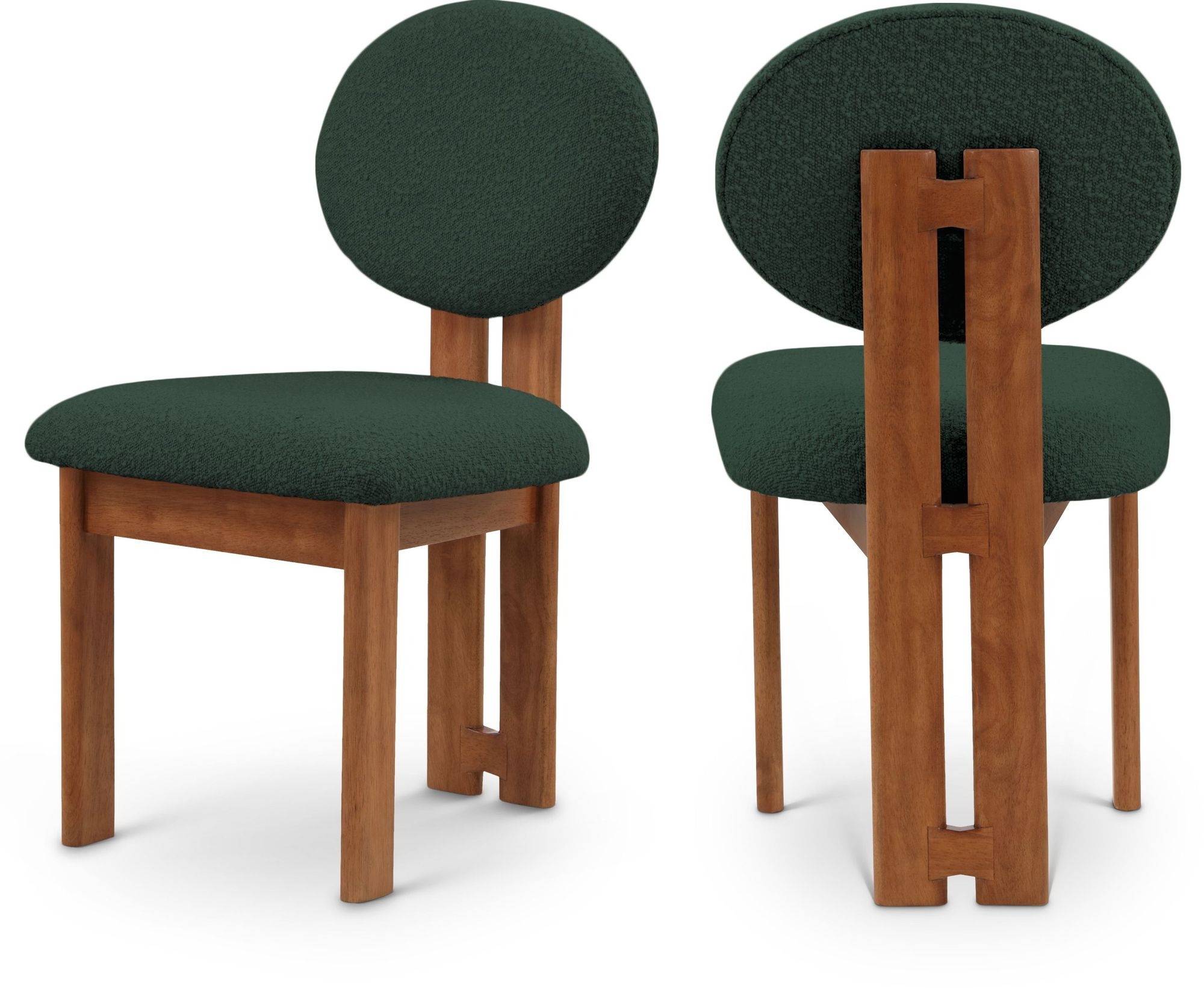 Napa Boucle Fabric Dining Chair with Solid Wood Frame