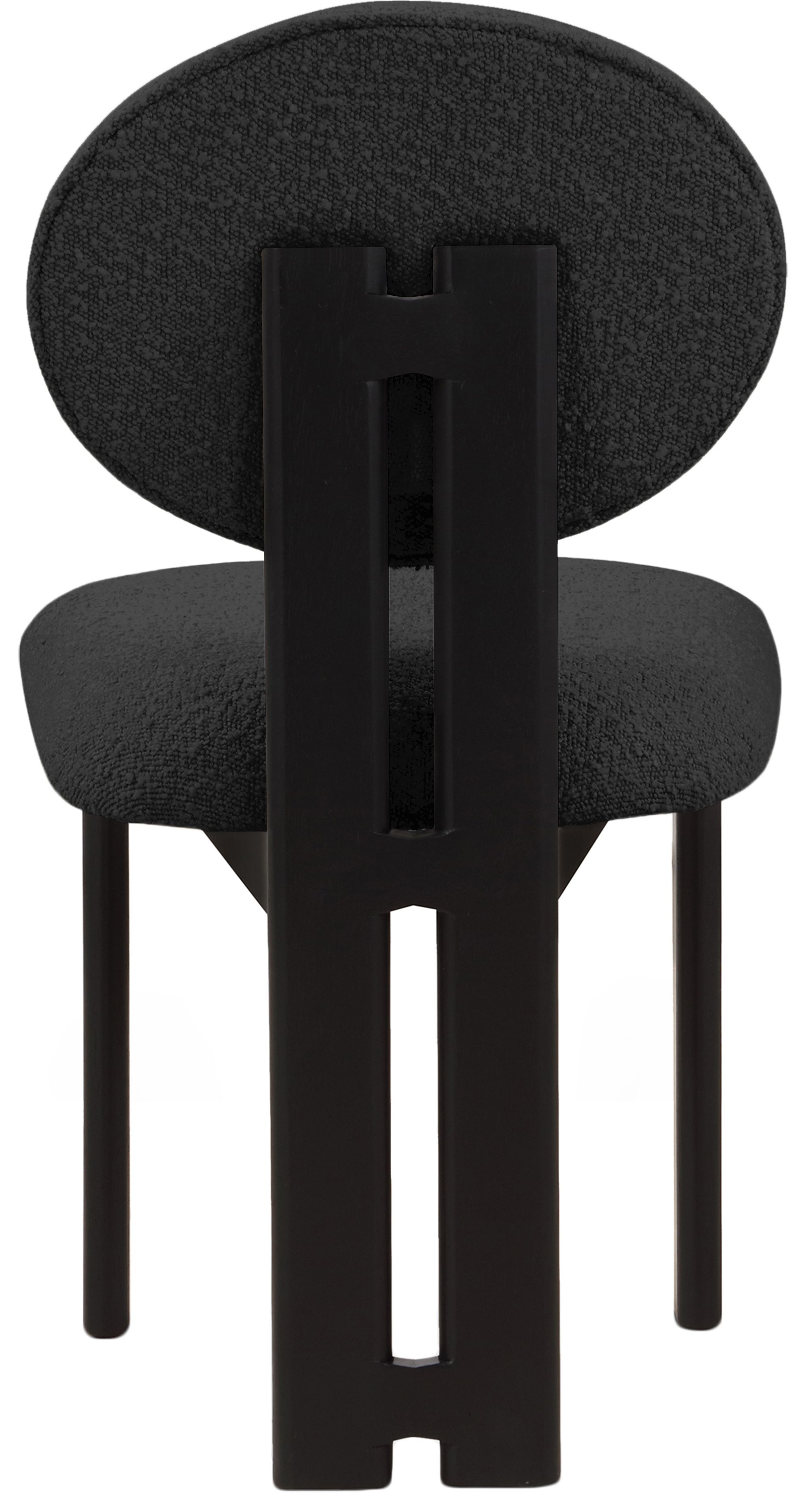 Napa Boucle Fabric Dining Chair with Solid Black Wood Frame