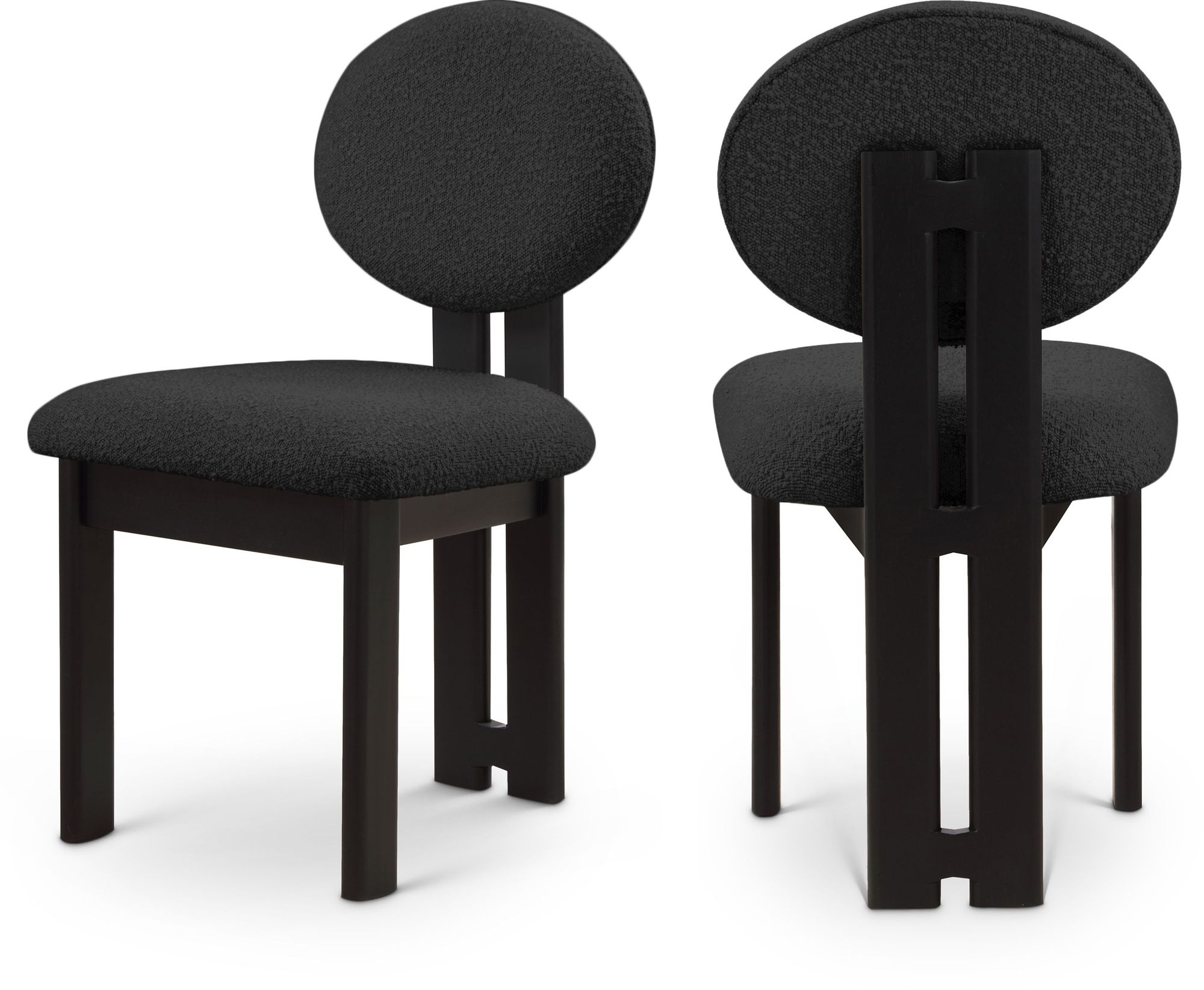 Napa Boucle Fabric Dining Chair with Solid Wood Frame